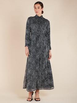 Aab Quadrille Monochrome Maxi Dress, Black, Black