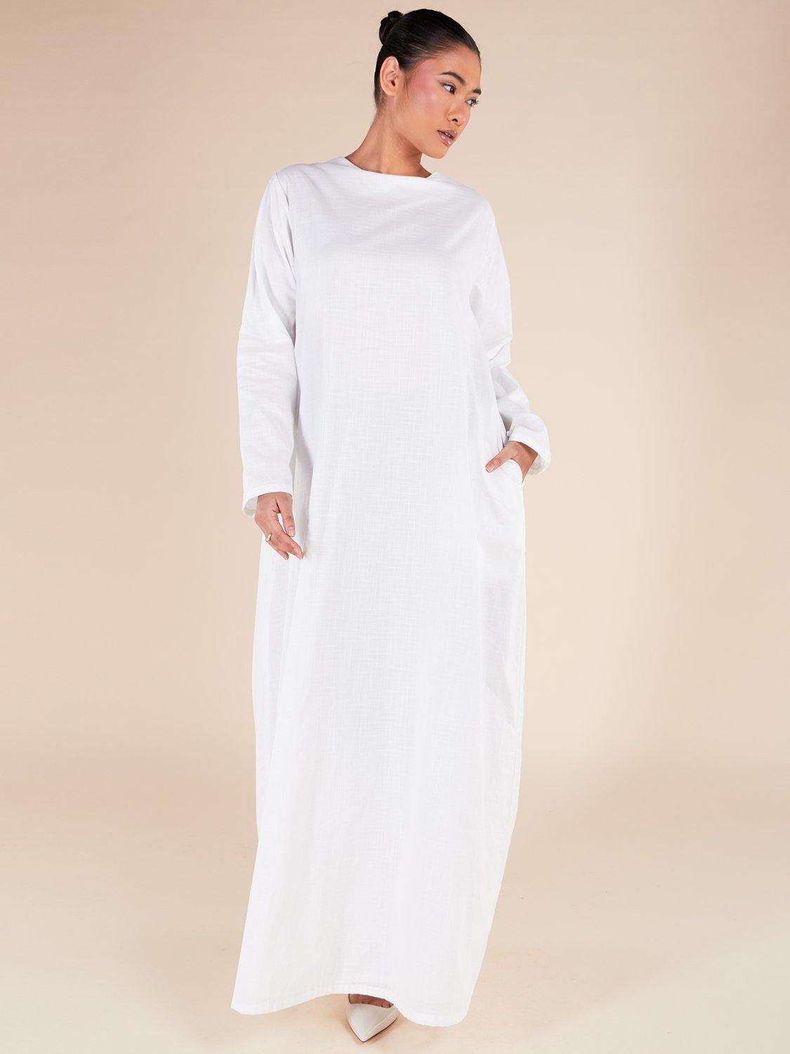 Product image 1 of 3, which shows Aab Long Sleeve Maxi Dress, White, S Reg