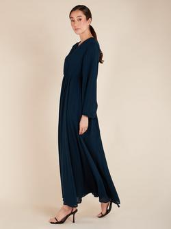 Aab Waist Pleat Maxi Dress, Blue - view 2, Blue