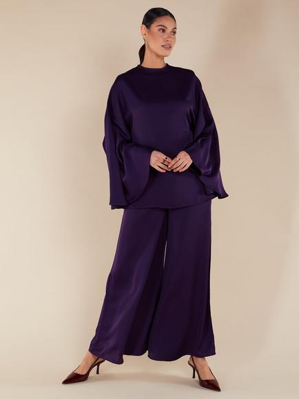 Aab Tailored Flared Trousers - view 2, Purple