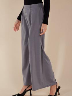 Aab Mid Flare Trousers, Grey - view 2, Grey