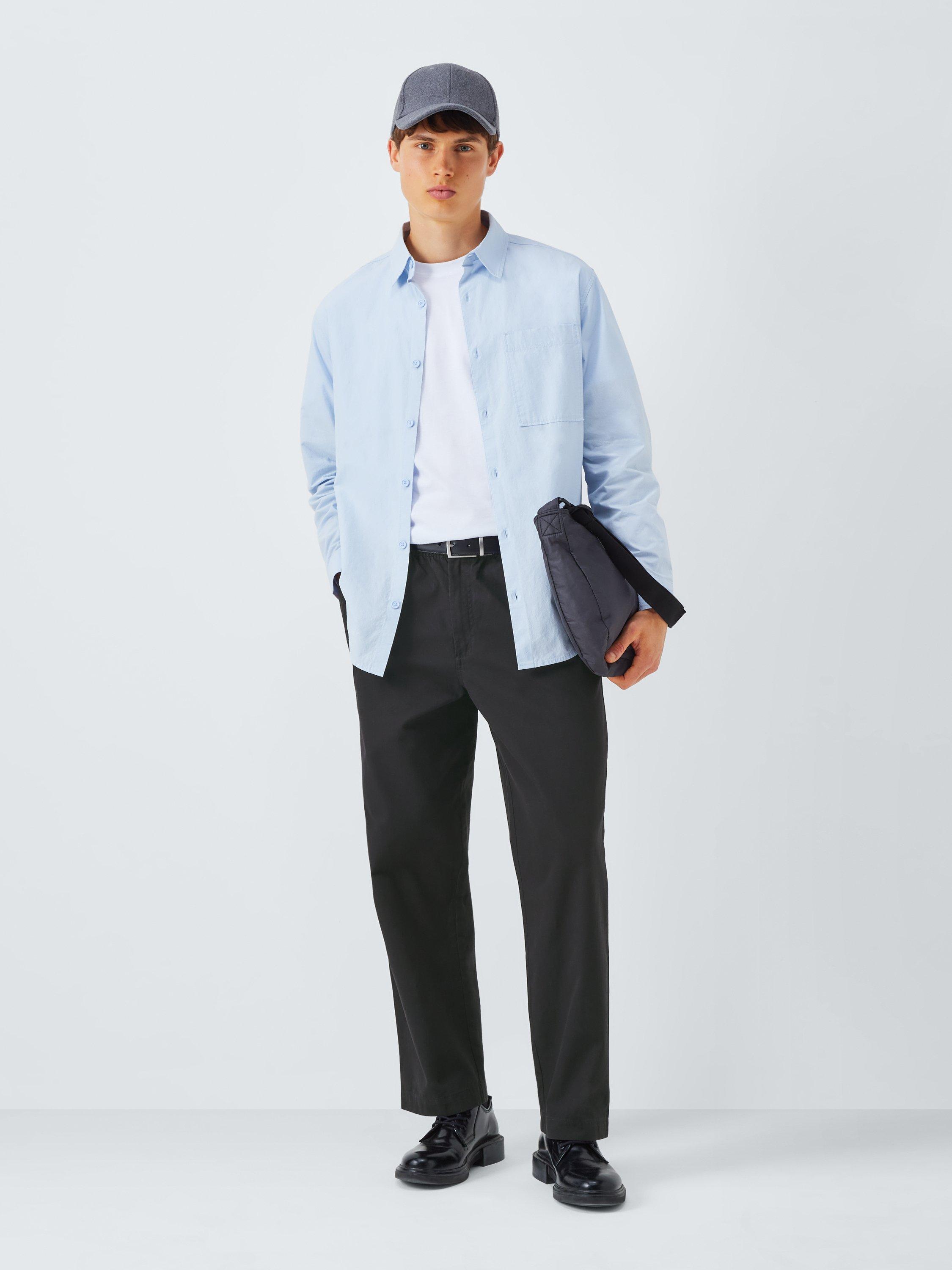 Product image 3 of 6, which shows Kin Straight Ripstop Cotton Trousers, Black, S