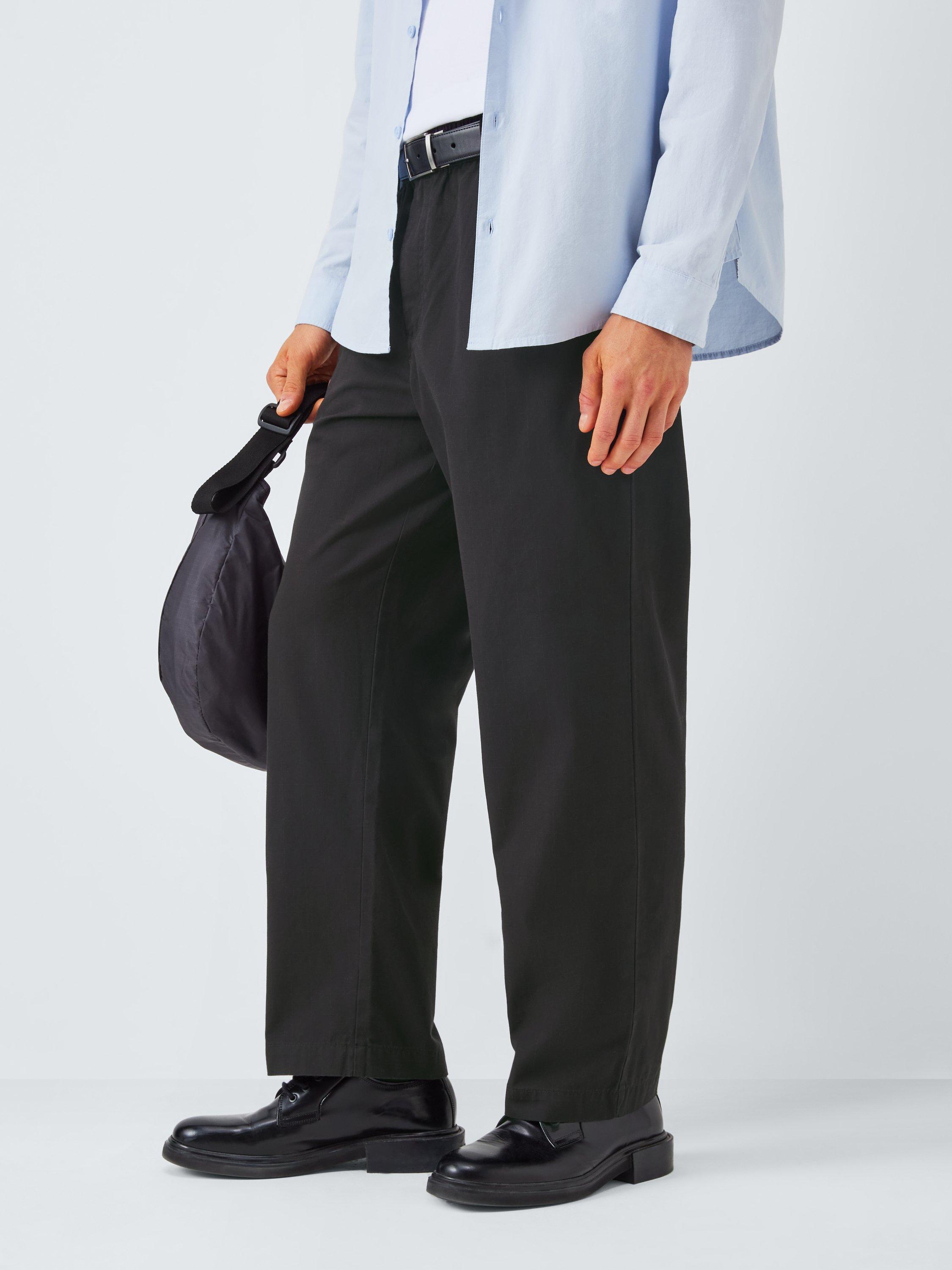 Product image 5 of 6, which shows Kin Straight Ripstop Cotton Trousers, Black, S