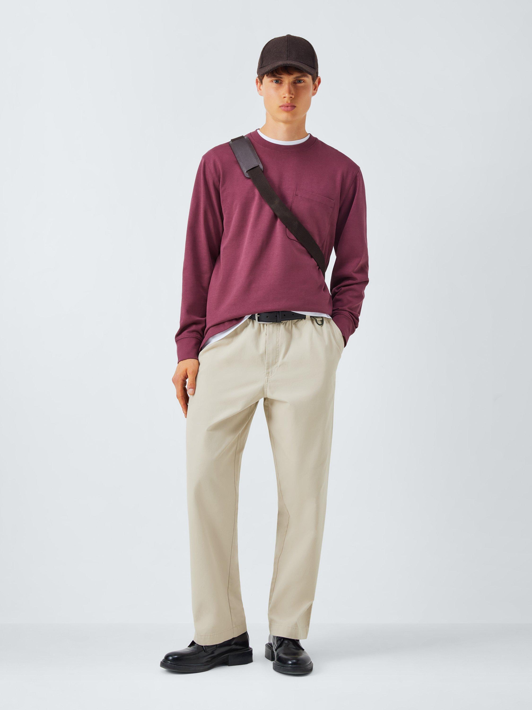 Product image 3 of 6, which shows Kin Straight Ripstop Cotton Trousers, Stone, S