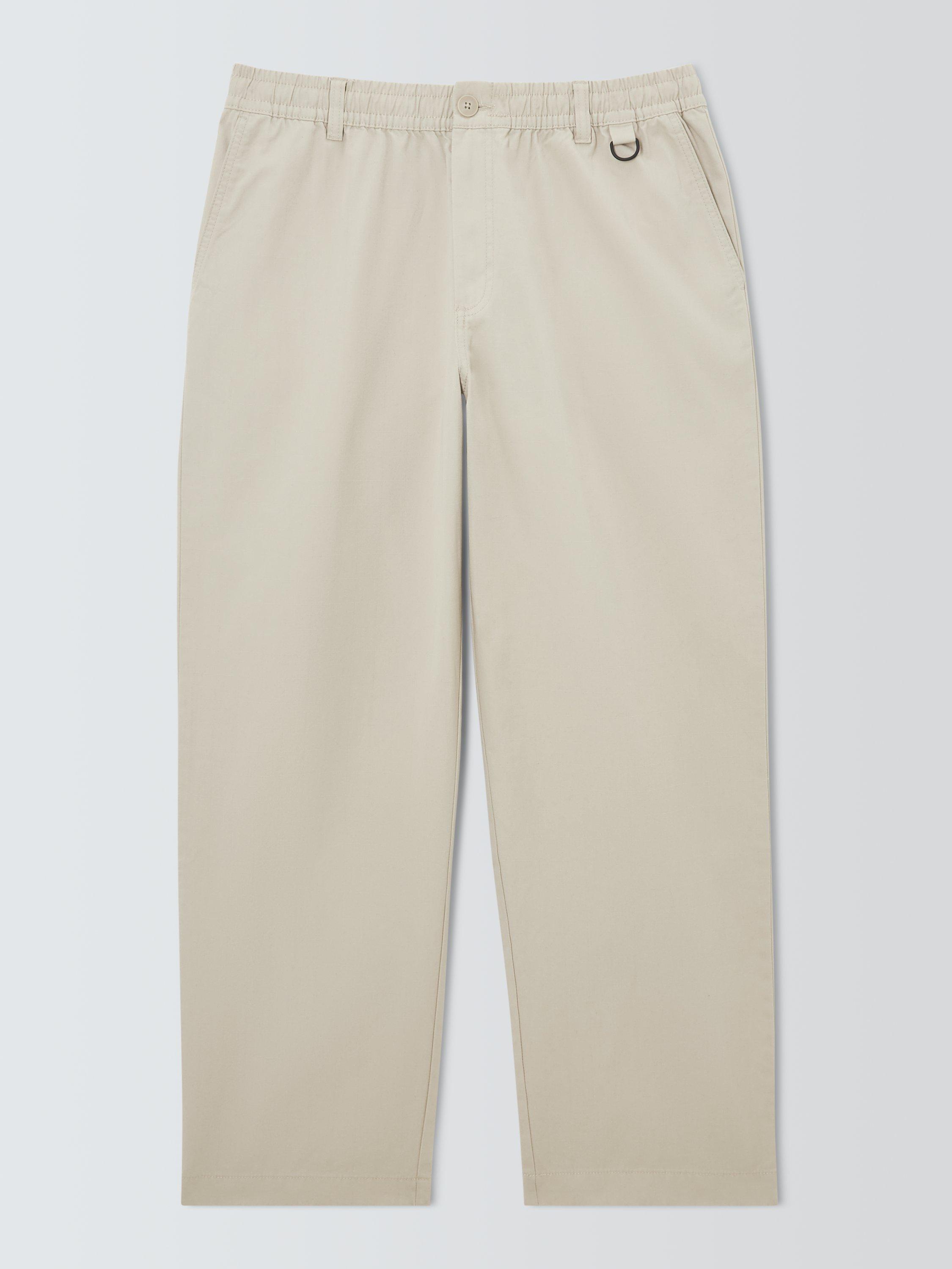 Product image 4 of 6, which shows Kin Straight Ripstop Cotton Trousers, Stone, S