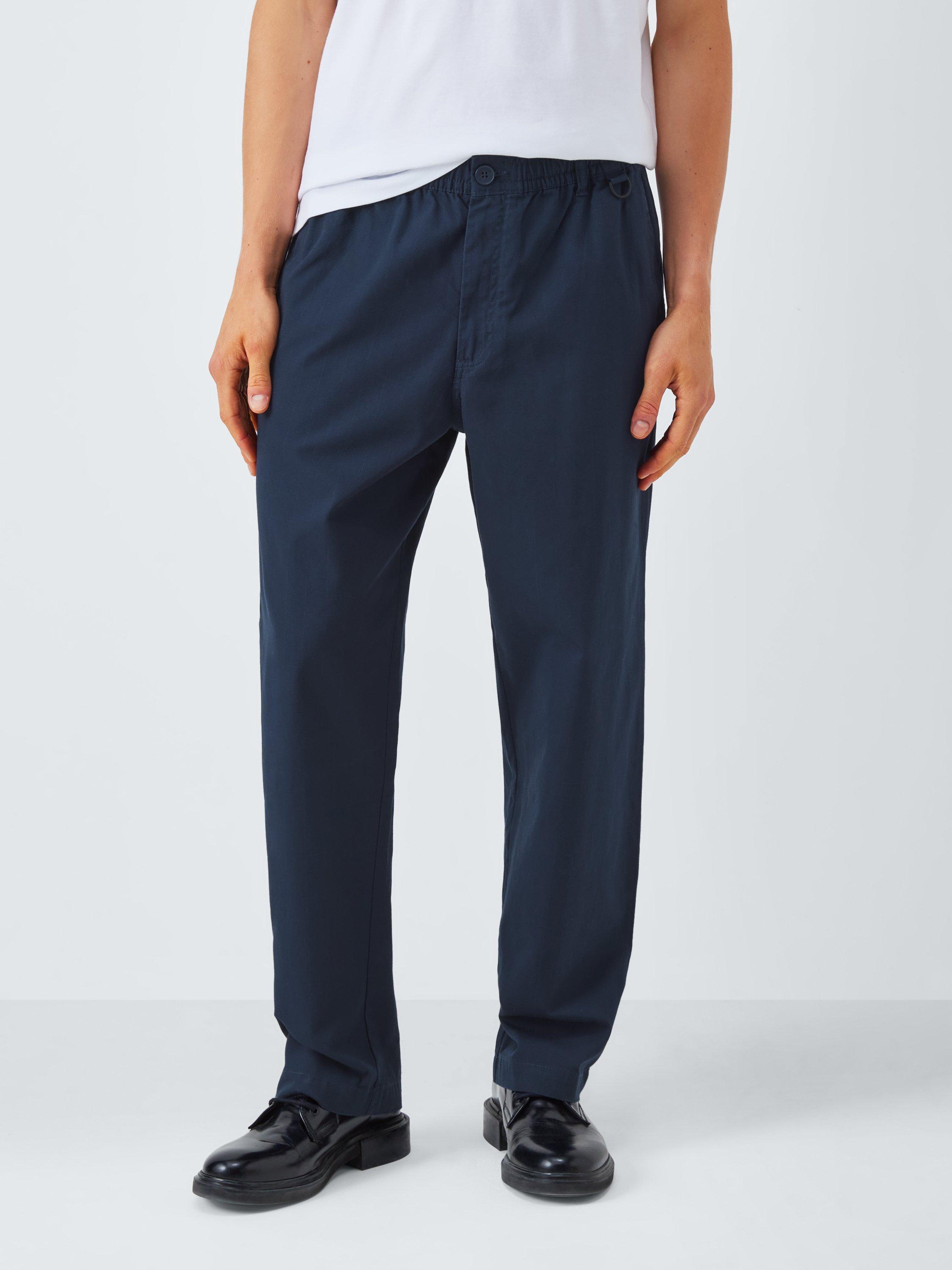 Product image 1 of 6, which shows Kin Straight Ripstop Cotton Trousers, Dark Sapphire, S