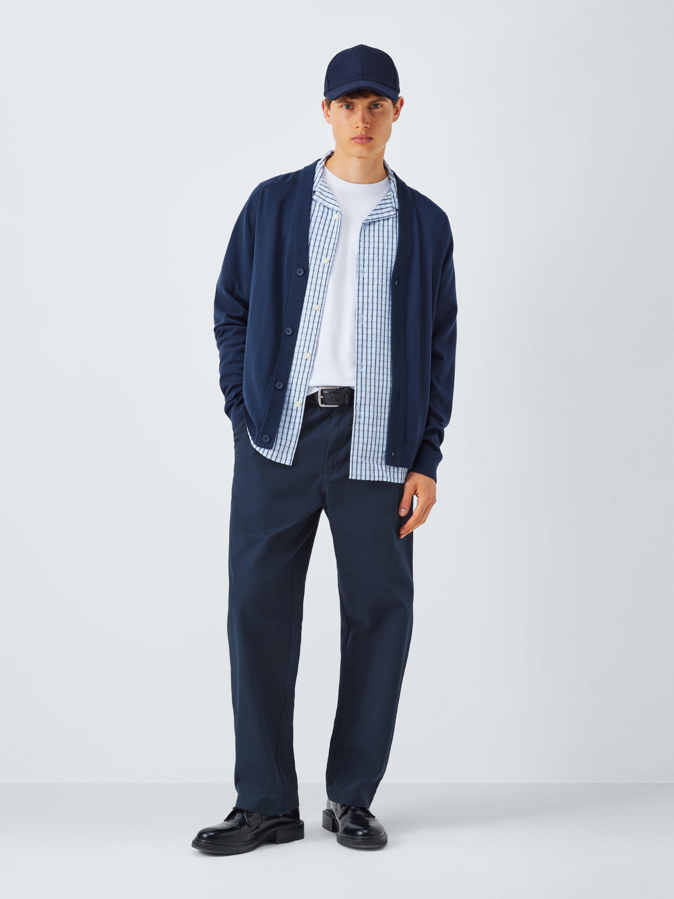 Product image 3 of 6, which shows Kin Straight Ripstop Cotton Trousers, Dark Sapphire, S