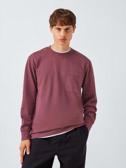 Kin Crew Neck Long Sleeve Cotton T-Shirt, Catawba Grape