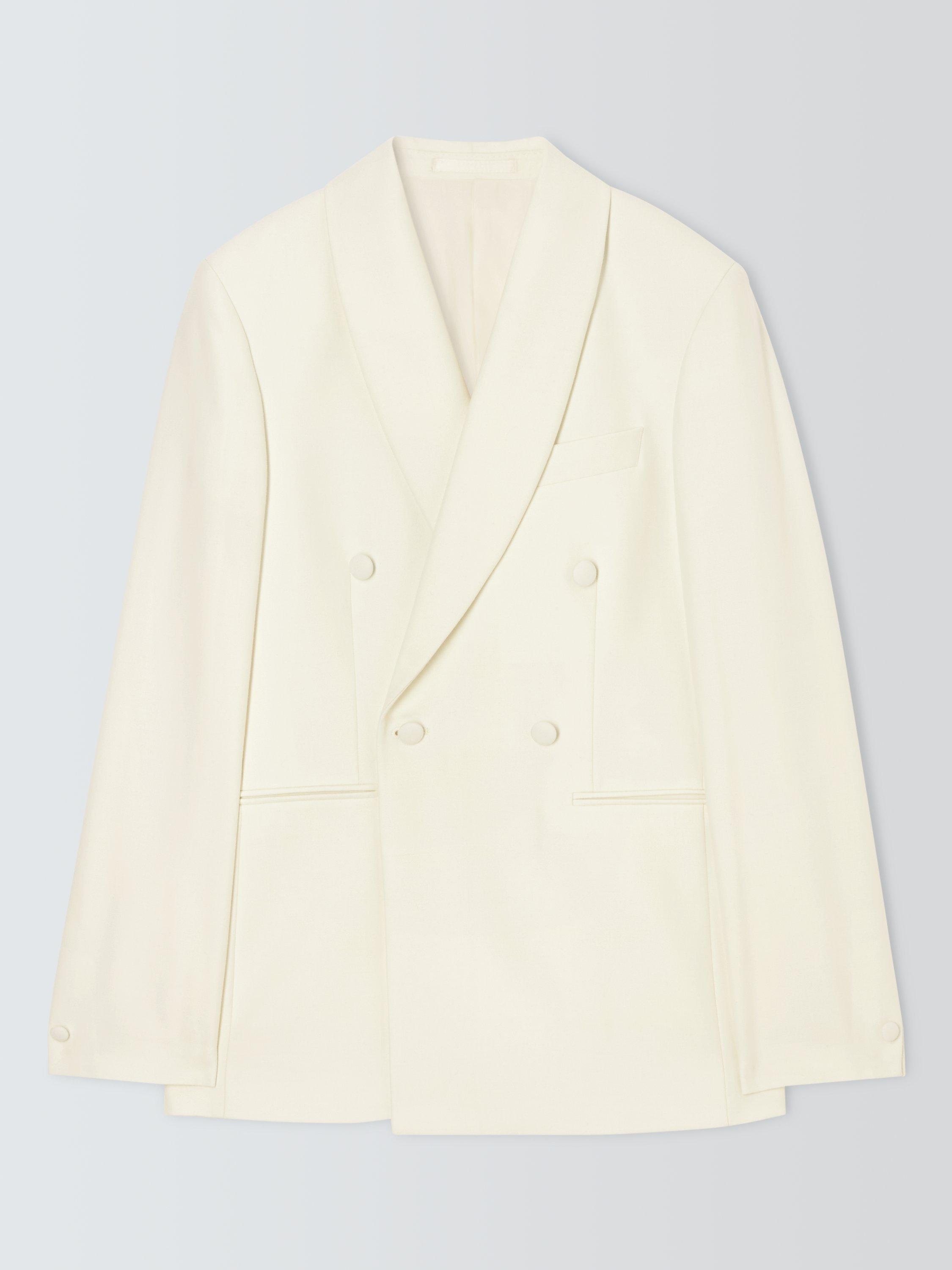 Product image 4 of 7, which shows John Lewis Double Breasted Wool Blend Dinner Jacket, White, 40R