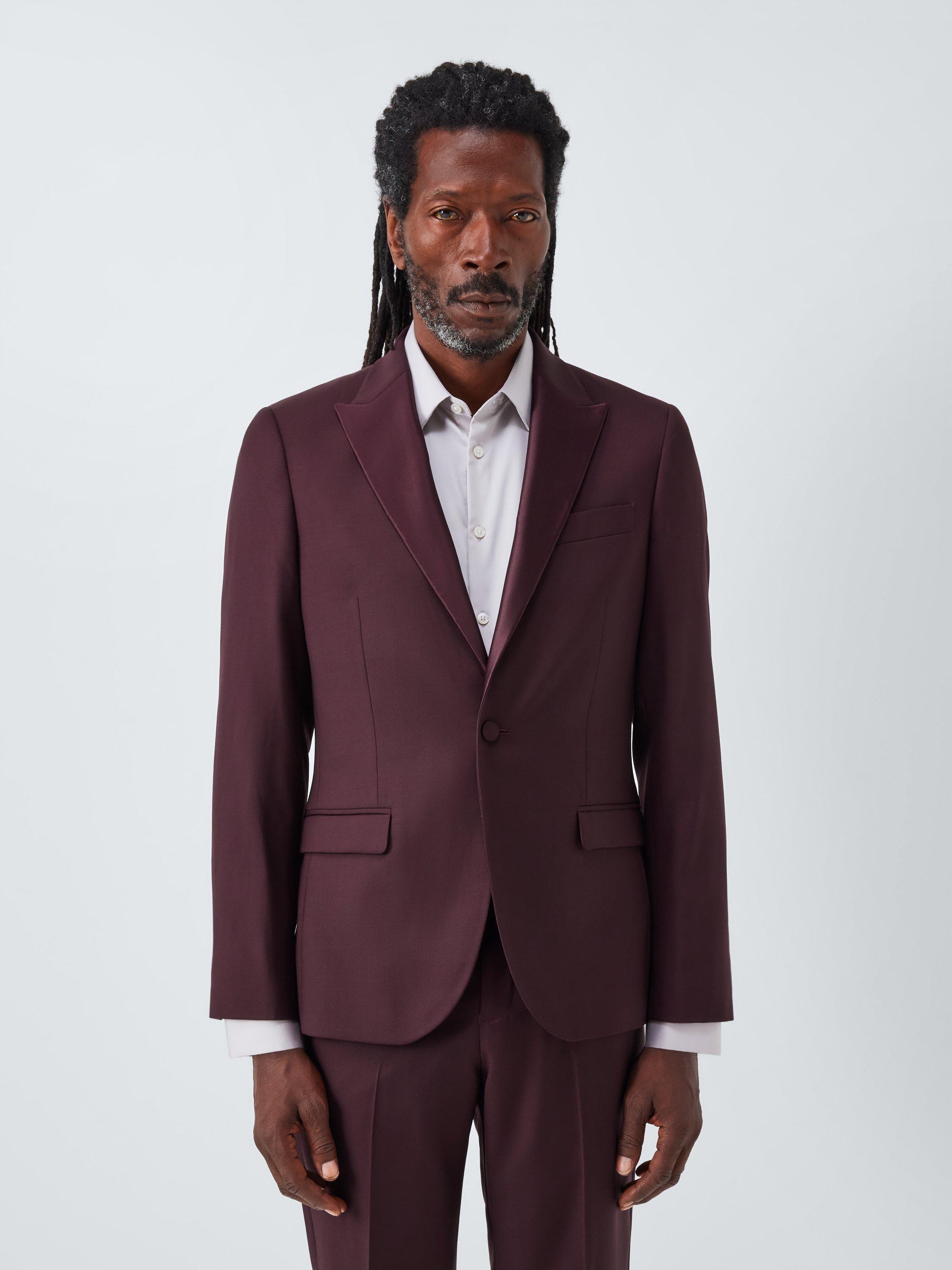 Product image 1 of 7, which shows John Lewis Super 100's Wool Dinner Jacket, Burgundy, 38R