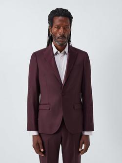 John Lewis Super 100's Wool Dinner Jacket, Burgundy, Burgundy