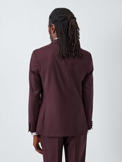 John Lewis Super 100's Wool Dinner Jacket, Burgundy - view 2, Burgundy