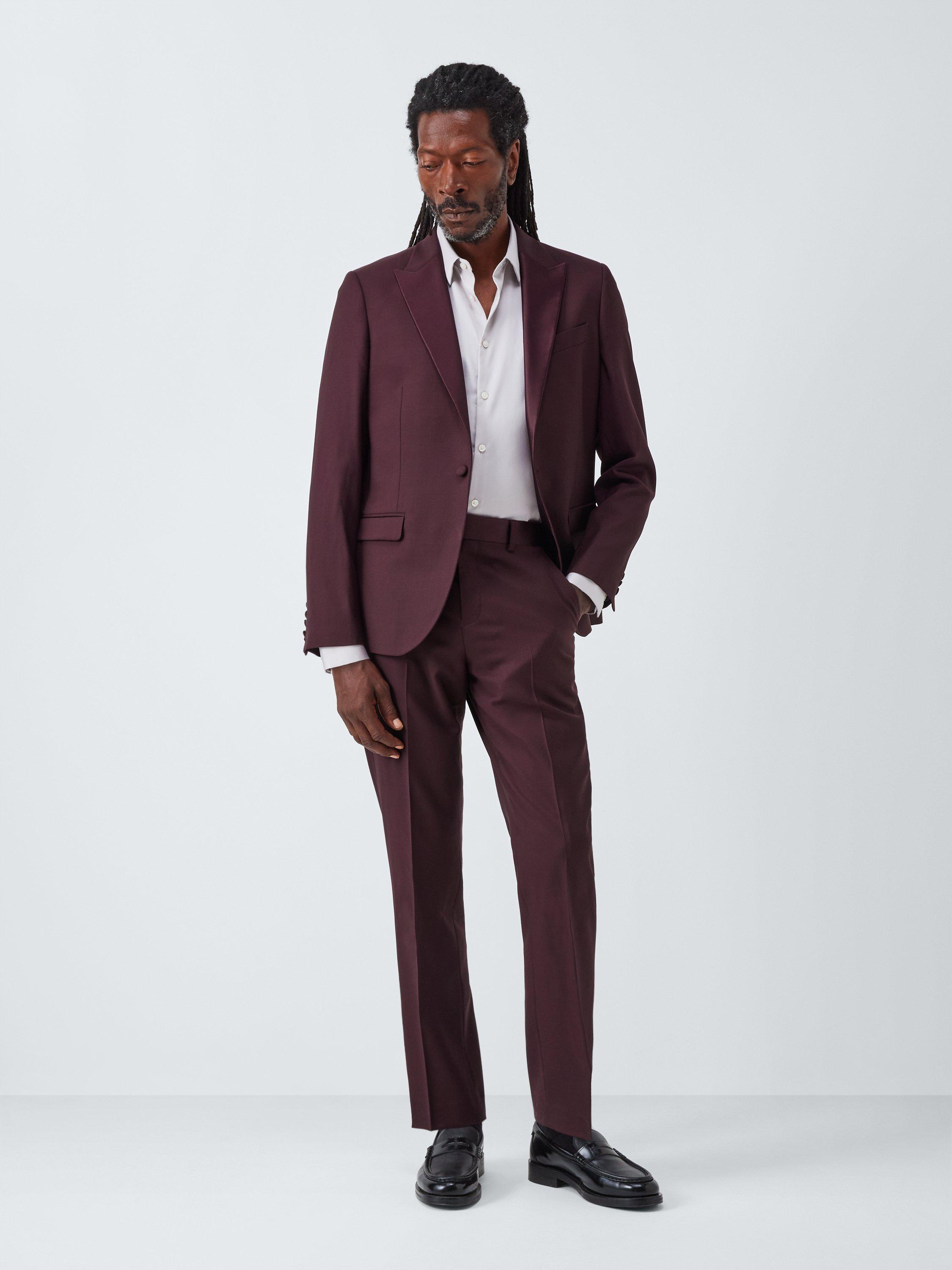 Product image 3 of 7, which shows John Lewis Super 100's Wool Dinner Jacket, Burgundy, 38R