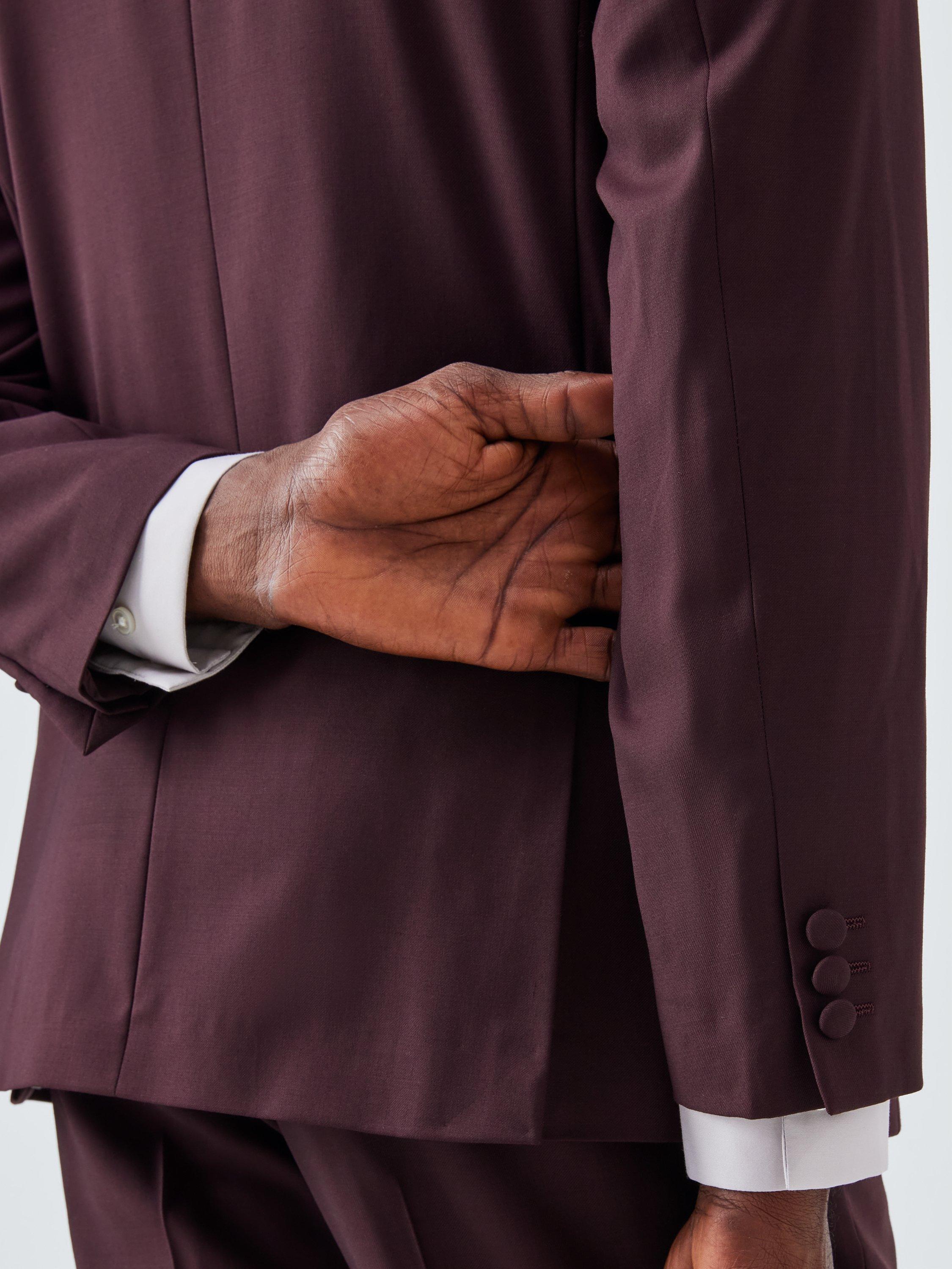 Product image 6 of 7, which shows John Lewis Super 100's Wool Dinner Jacket, Burgundy, 38R