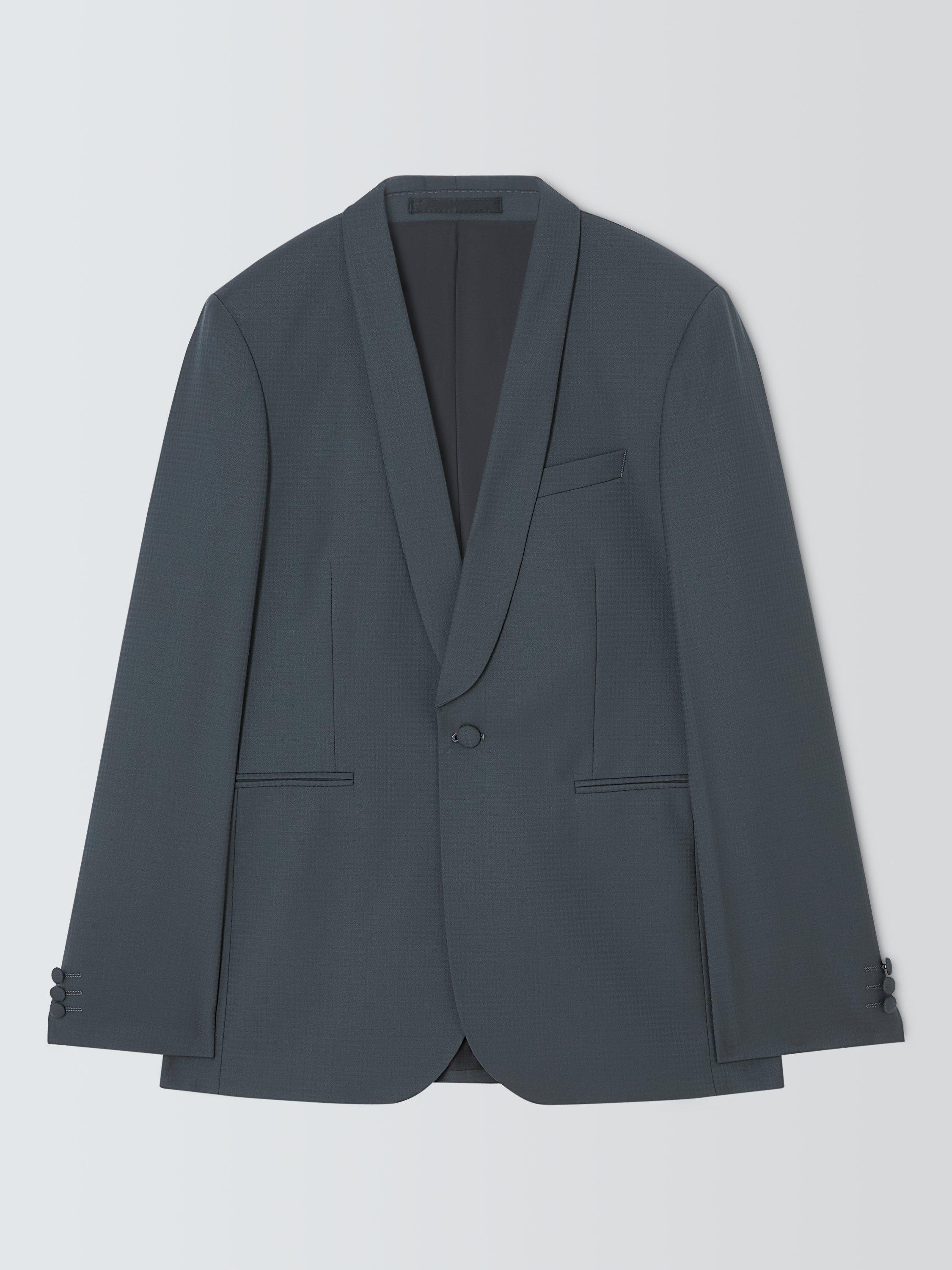 Product image 1 of 2, which shows John Lewis Jacquard Shawl Dinner Jacket, Airforce, 38R