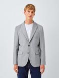 John Lewis Single Breasted Cotton Blend Knit Blazer, Grey