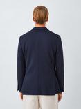 John Lewis Single Breasted Cotton Blend Knit Blazer, Navy
