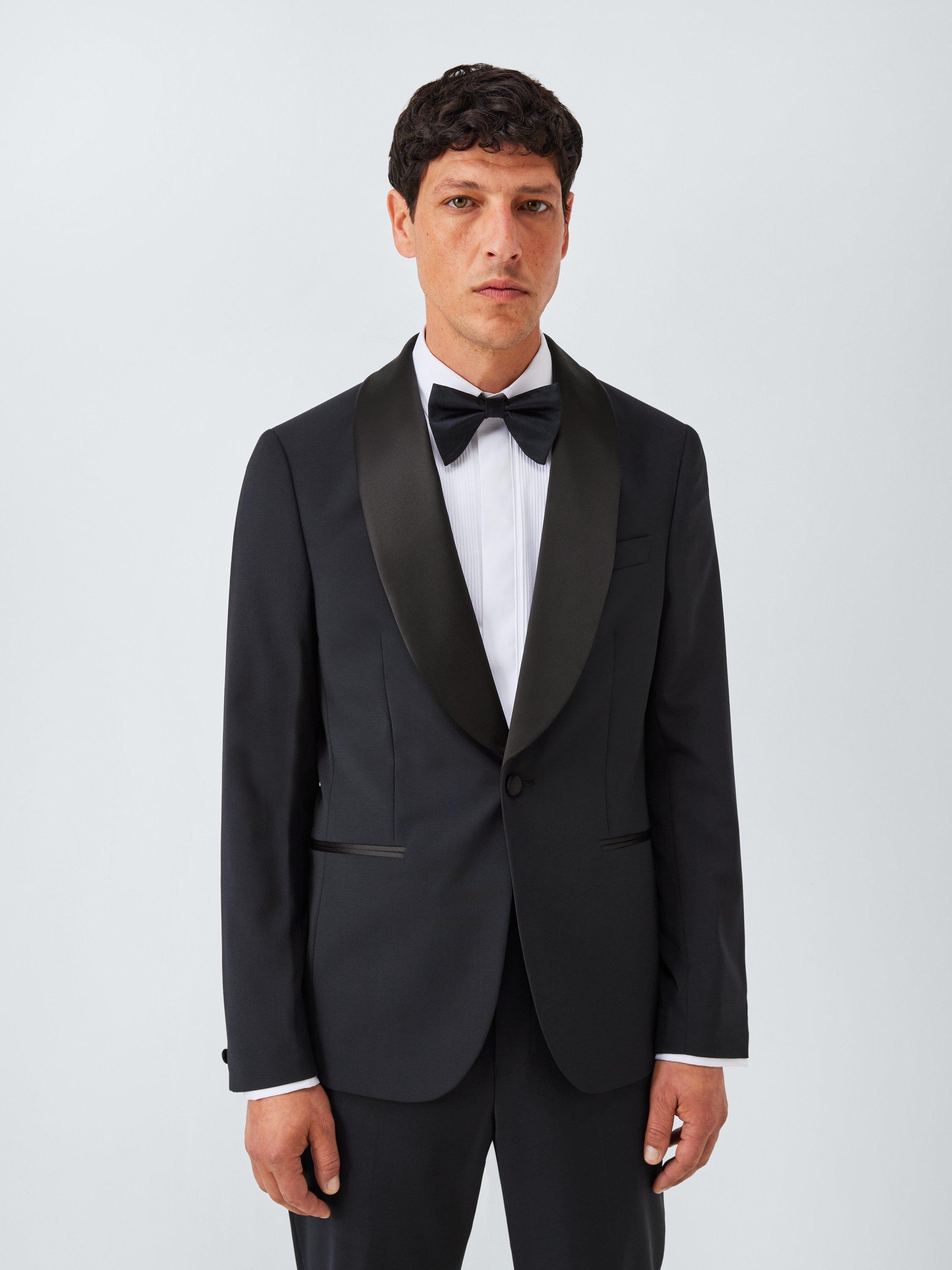 Product image 1 of 7, which shows John Lewis Slim Fit Wool Blend Shawl Collar Dinner Jacket, Navy, 36R