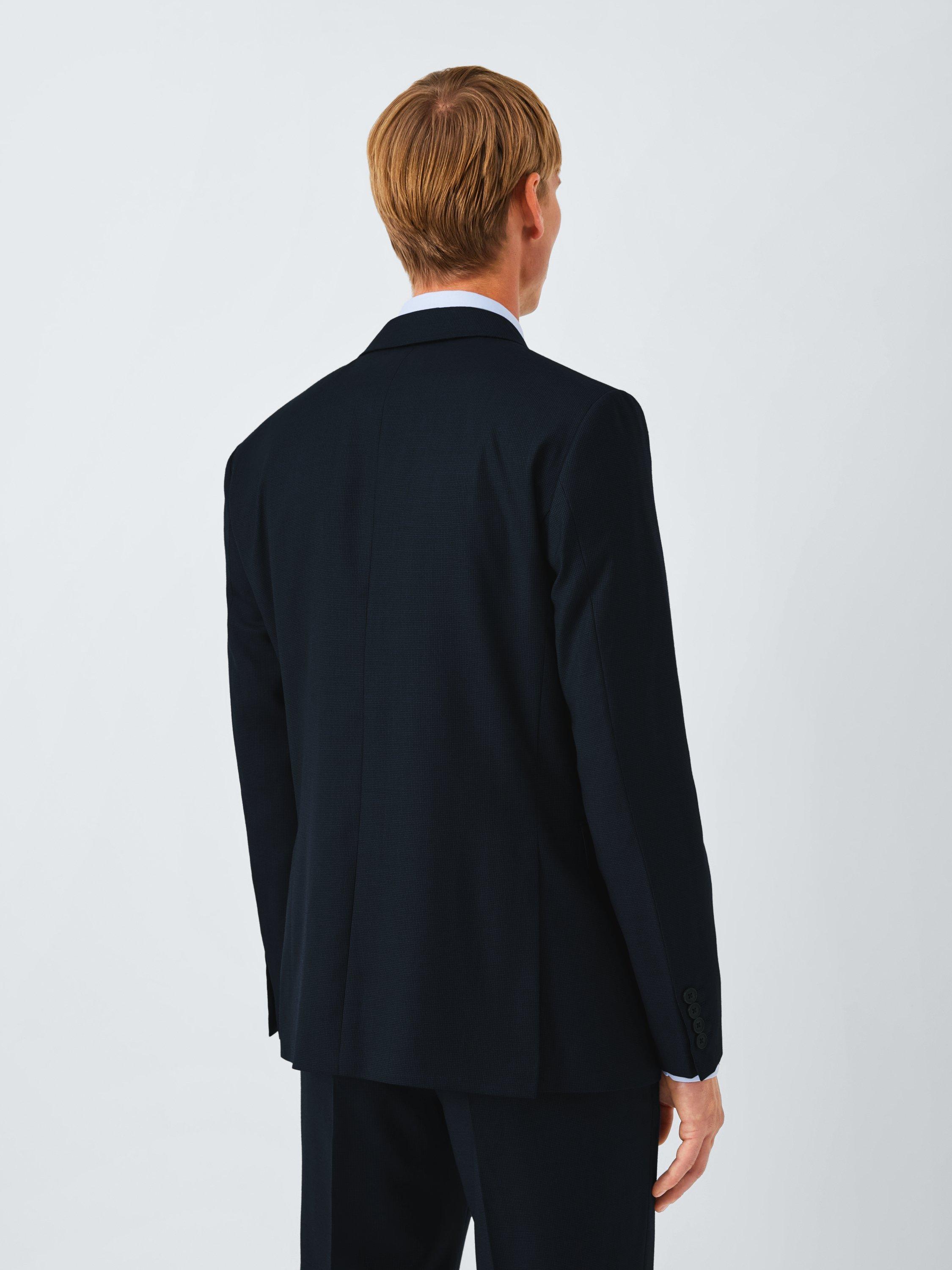 Product image 2 of 7, which shows John Lewis Semi Plain Wool Regular Fit Suit Jacket, Navy, 36R