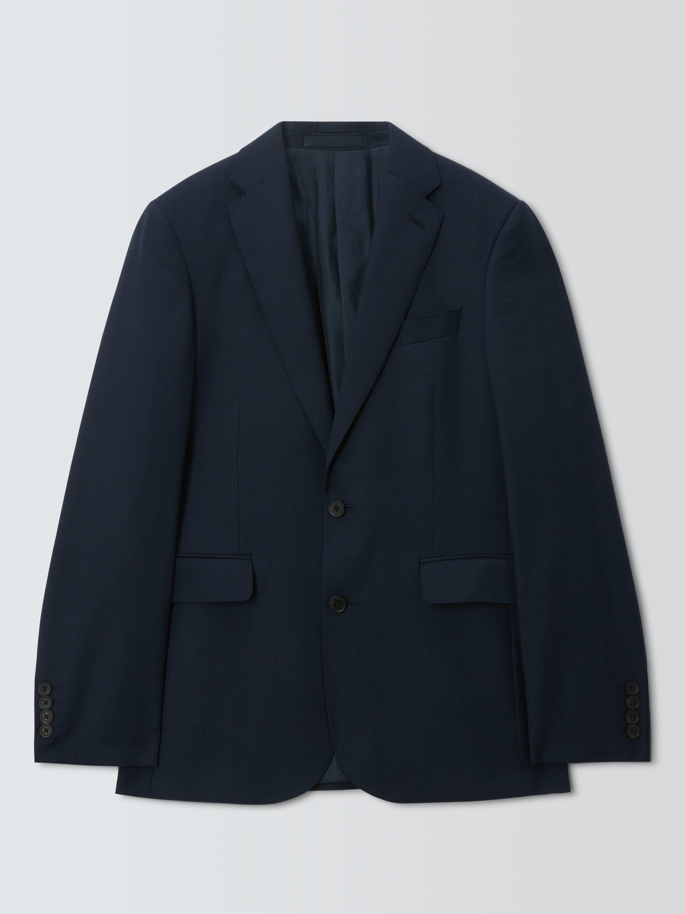 Product image 4 of 7, which shows John Lewis Semi Plain Wool Regular Fit Suit Jacket, Navy, 36R