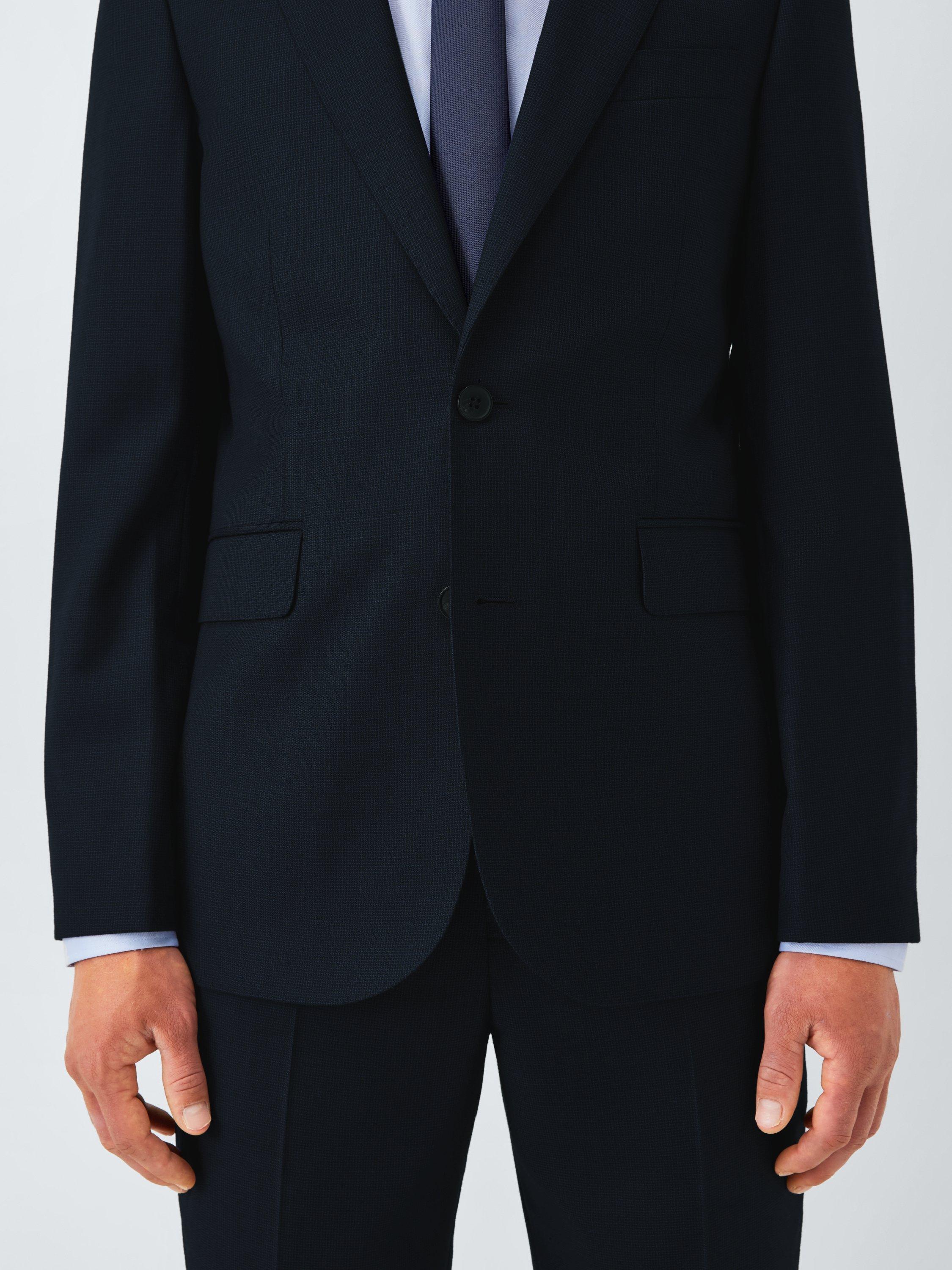 Product image 6 of 7, which shows John Lewis Semi Plain Wool Regular Fit Suit Jacket, Navy, 36R
