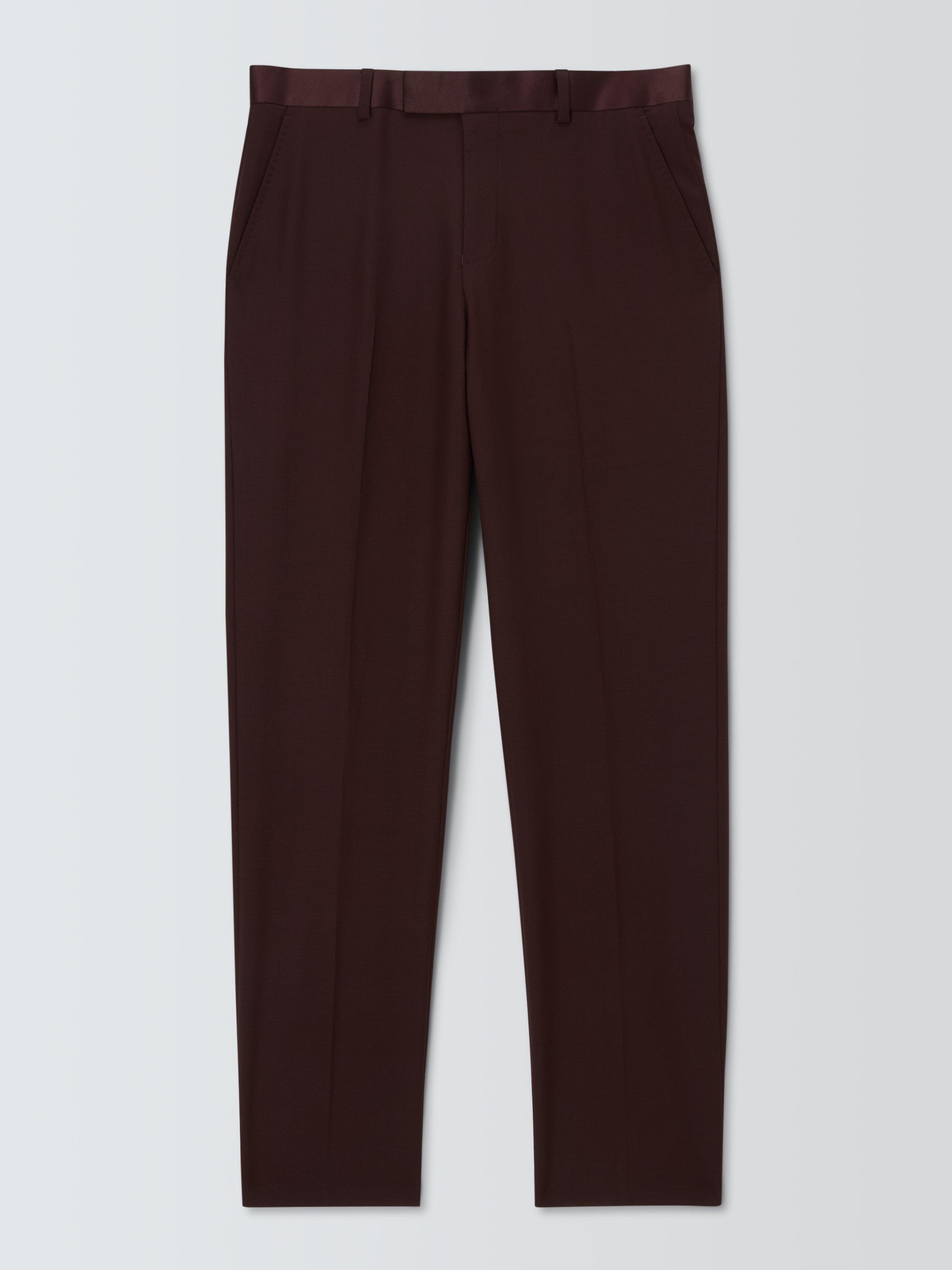 Product image 4 of 7, which shows John Lewis Super 100's Wool Dinner Trousers, Burgundy, 30R