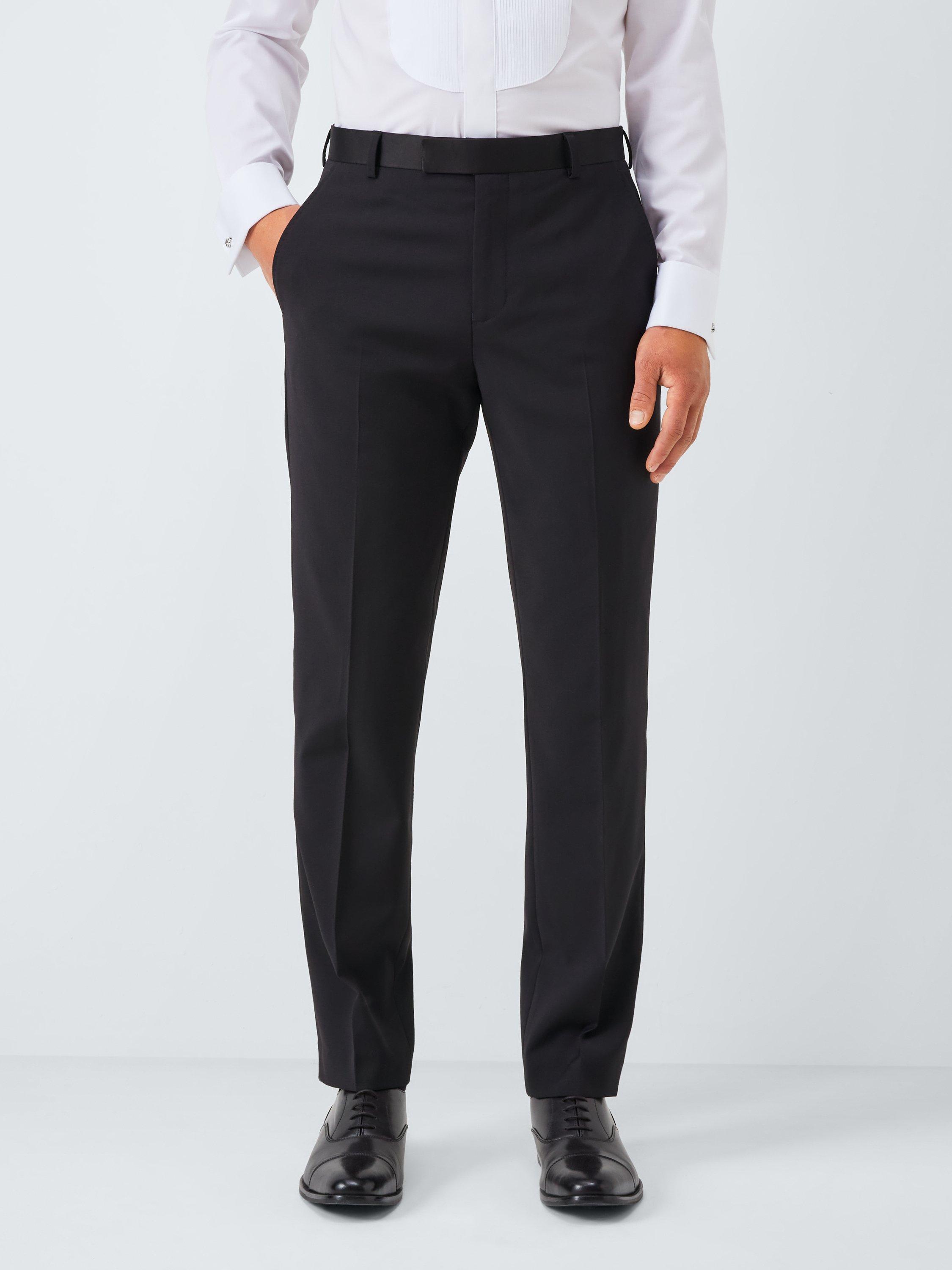 Product image 1 of 7, which shows John Lewis Slim Fit Wool Blend Dinner Suit Trousers, Black, 30R
