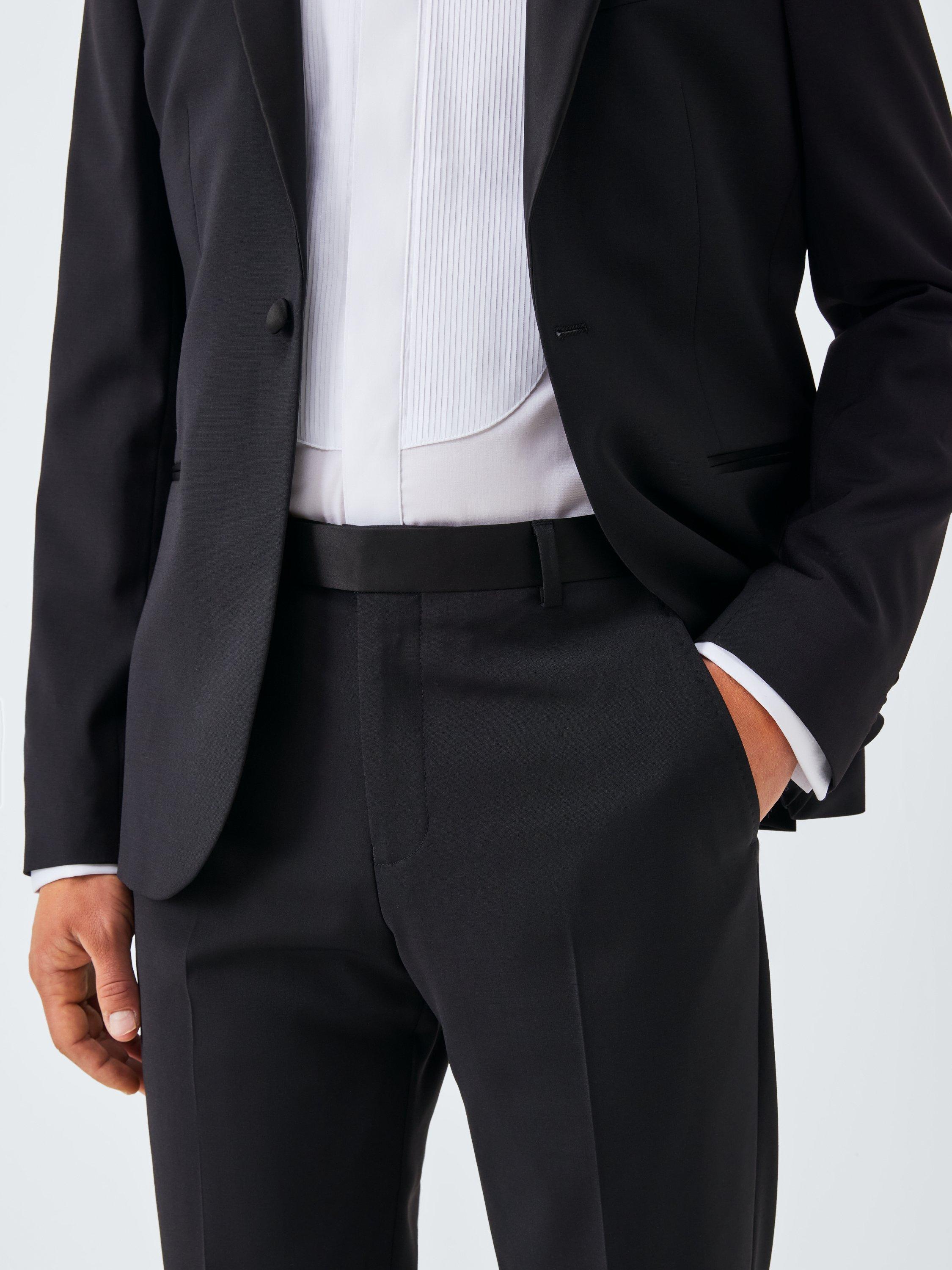 Product image 5 of 7, which shows John Lewis Slim Fit Wool Blend Dinner Suit Trousers, Black, 30R