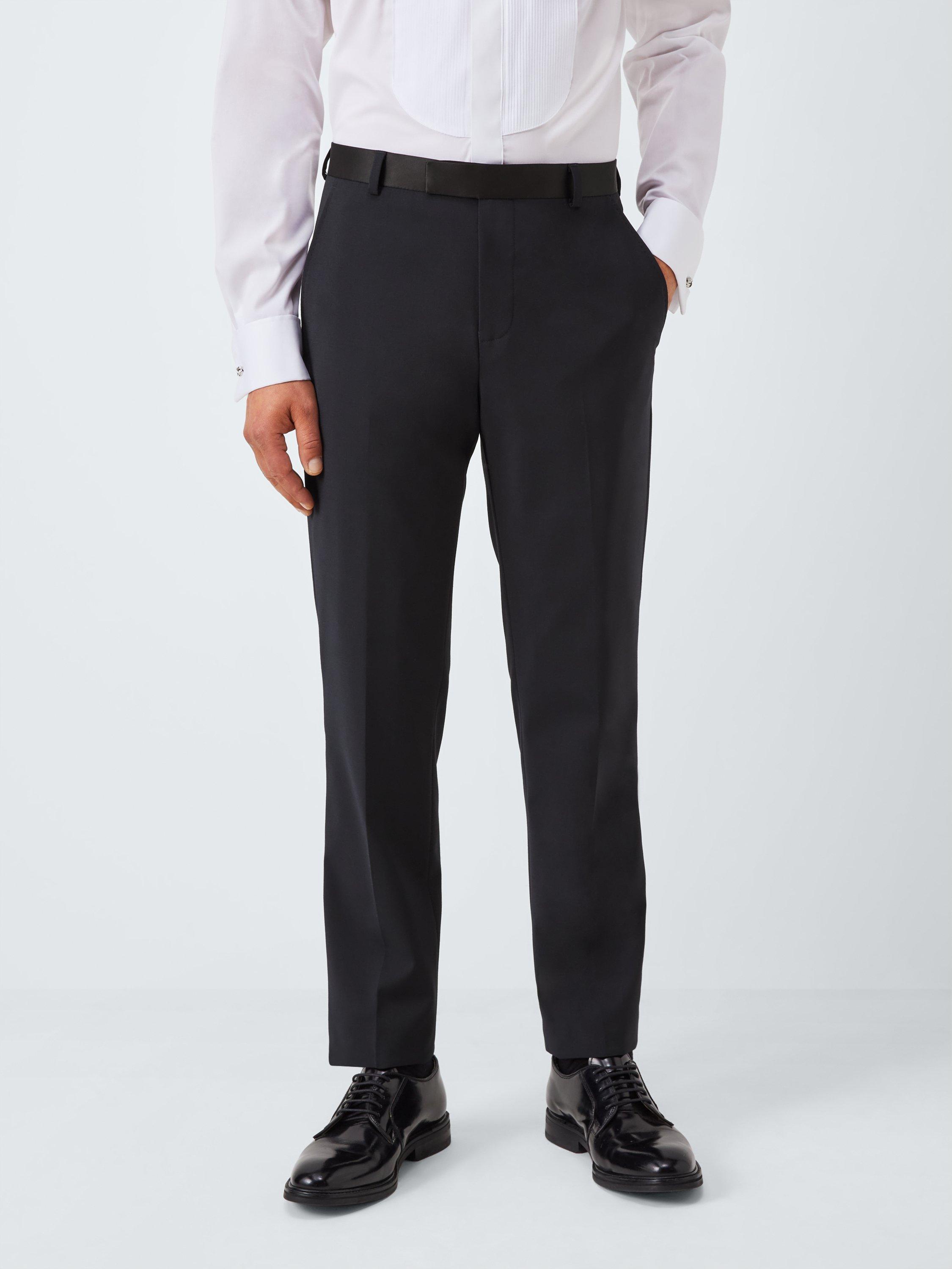Product image 1 of 7, which shows John Lewis Slim Fit Wool Blend Dinner Trousers, Navy, 30R