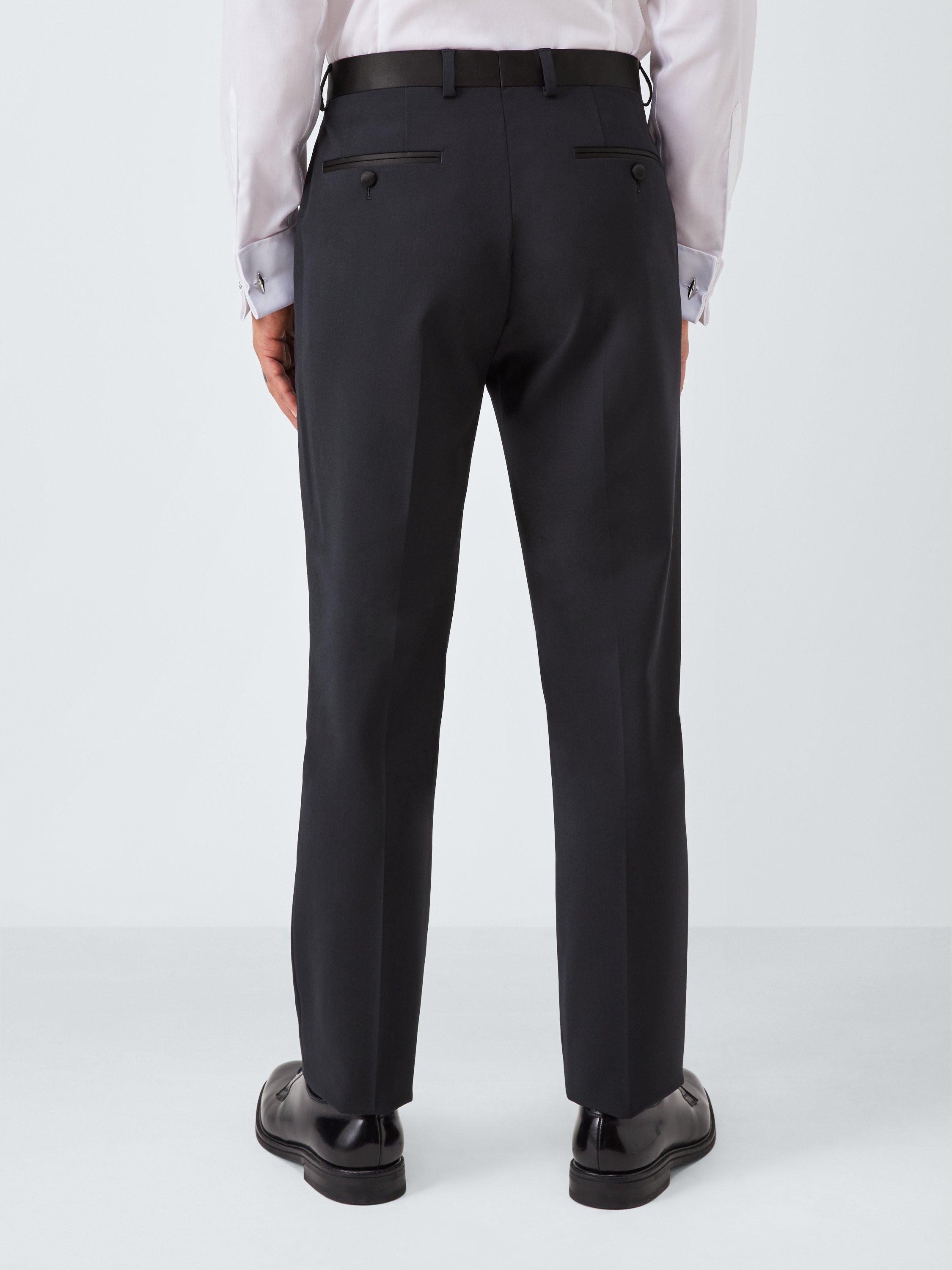 Product image 2 of 7, which shows John Lewis Slim Fit Wool Blend Dinner Trousers, Navy, 30R