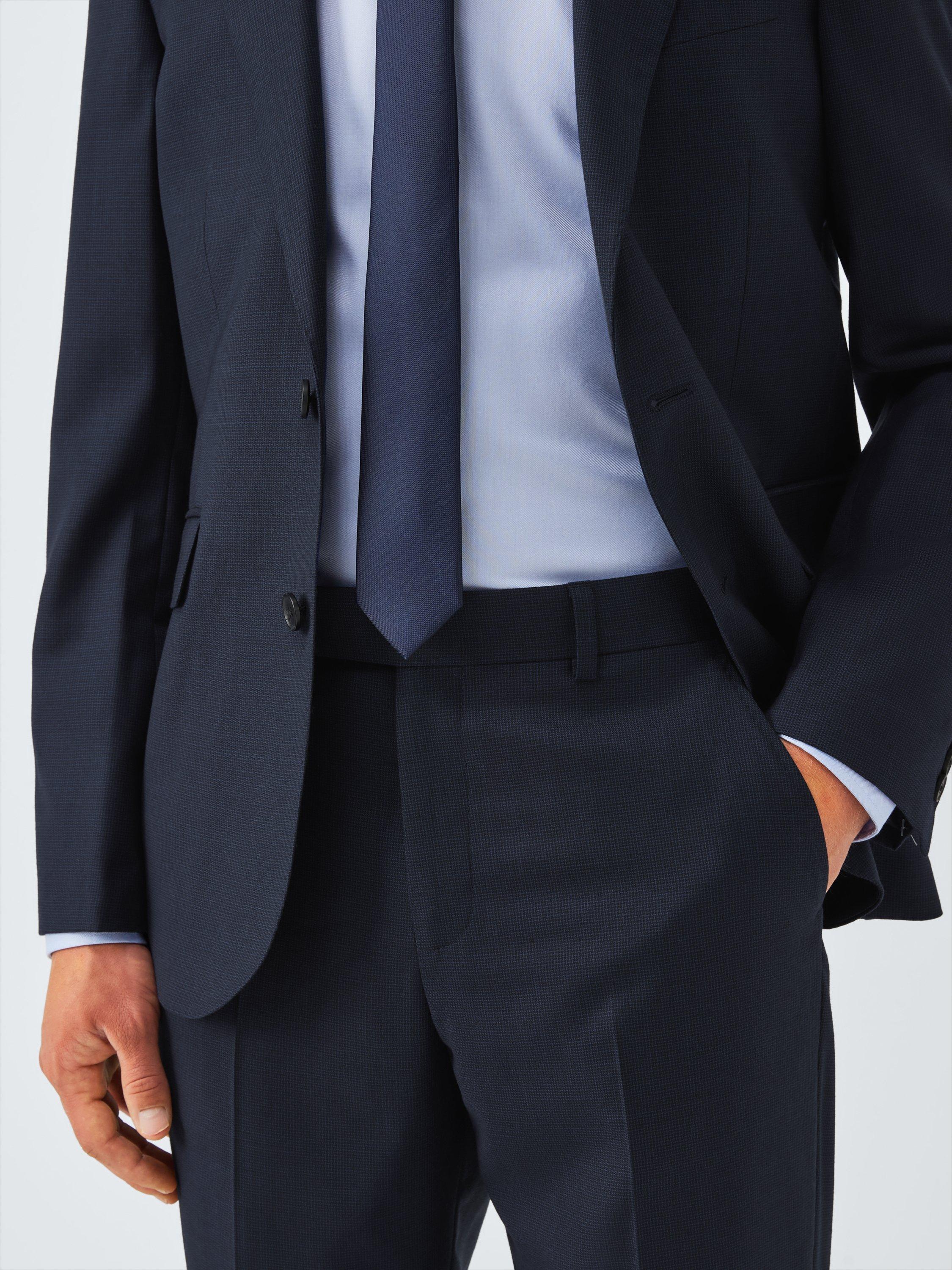 Product image 5 of 7, which shows John Lewis Semi Plain Wool Regular Fit Suit Trousers, Navy, 30R