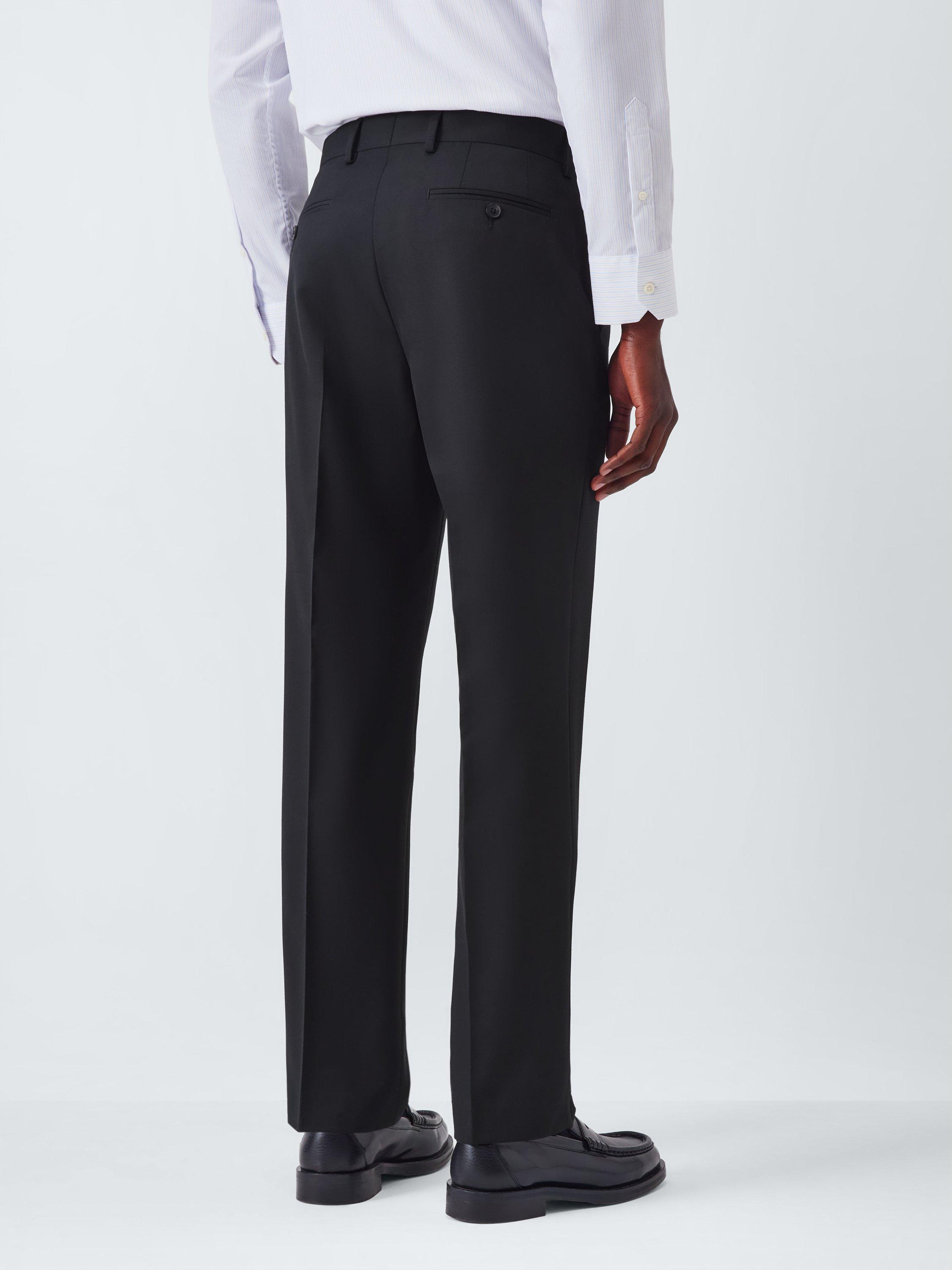 Product image 2 of 7, which shows John Lewis Washable Wool Blend Regular Fit Suit Trousers, Black, 30R