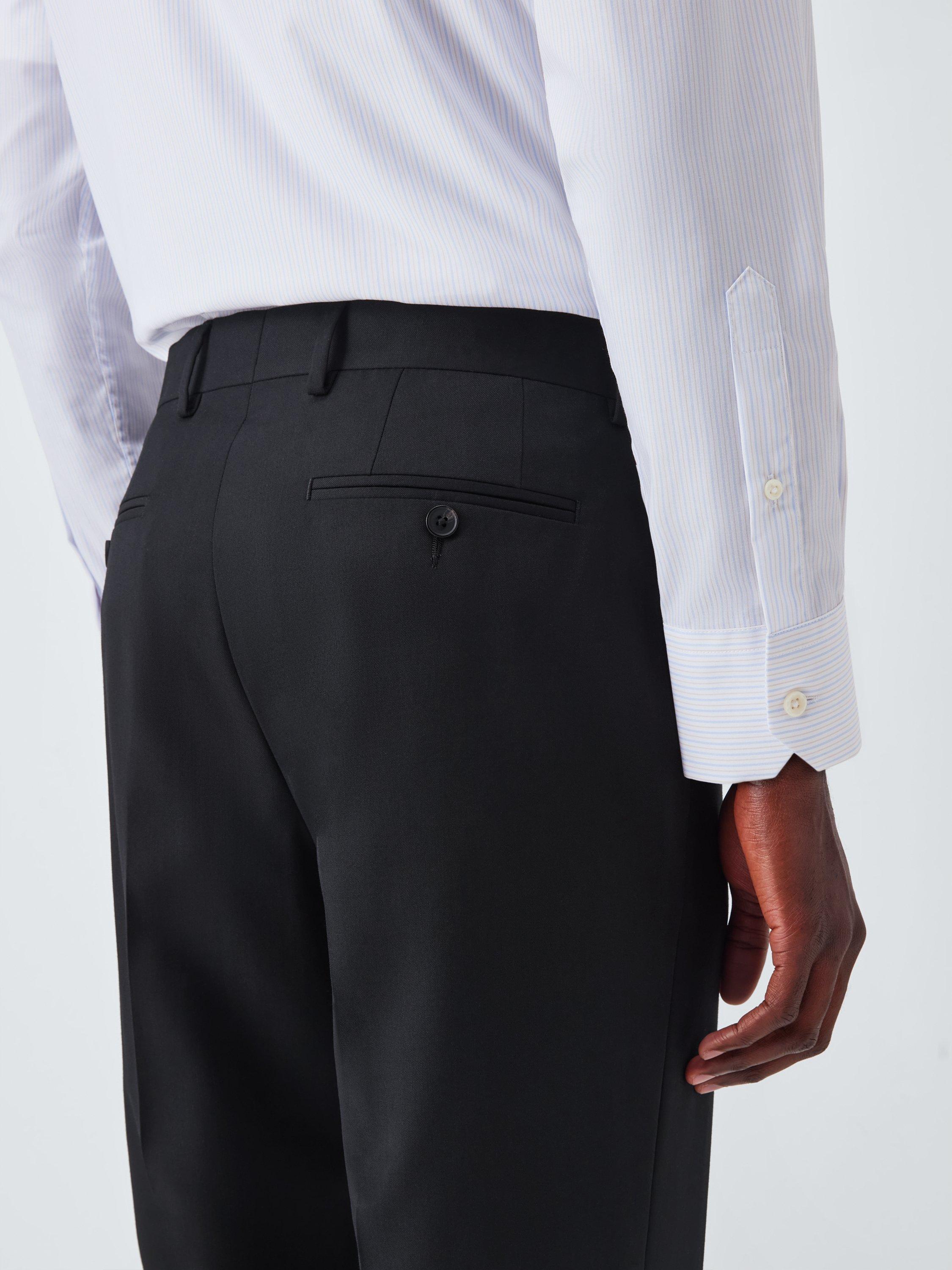 Product image 7 of 7, which shows John Lewis Washable Wool Blend Regular Fit Suit Trousers, Black, 30R