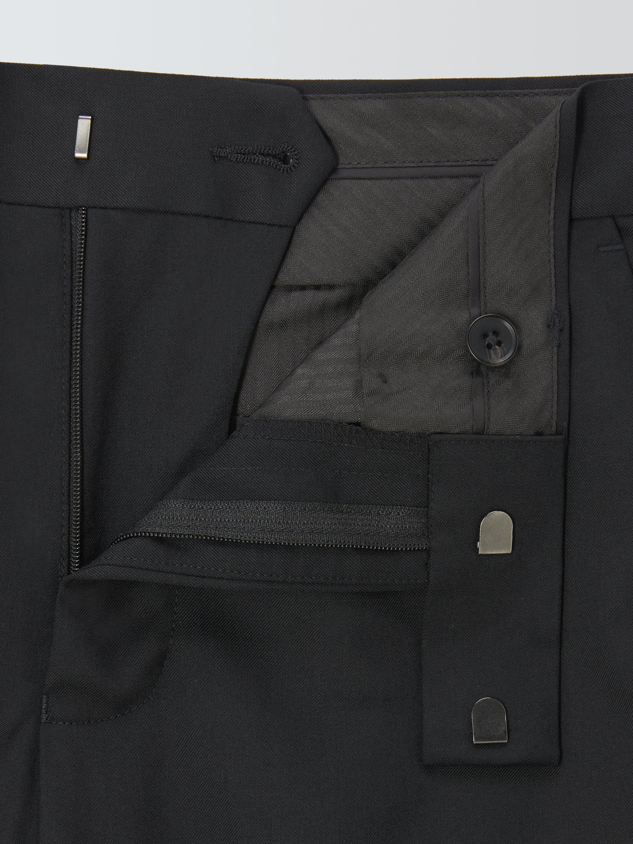 Product image 5 of 7, which shows John Lewis Washable Wool Blend Regular Fit Suit Trousers, Black, 30R