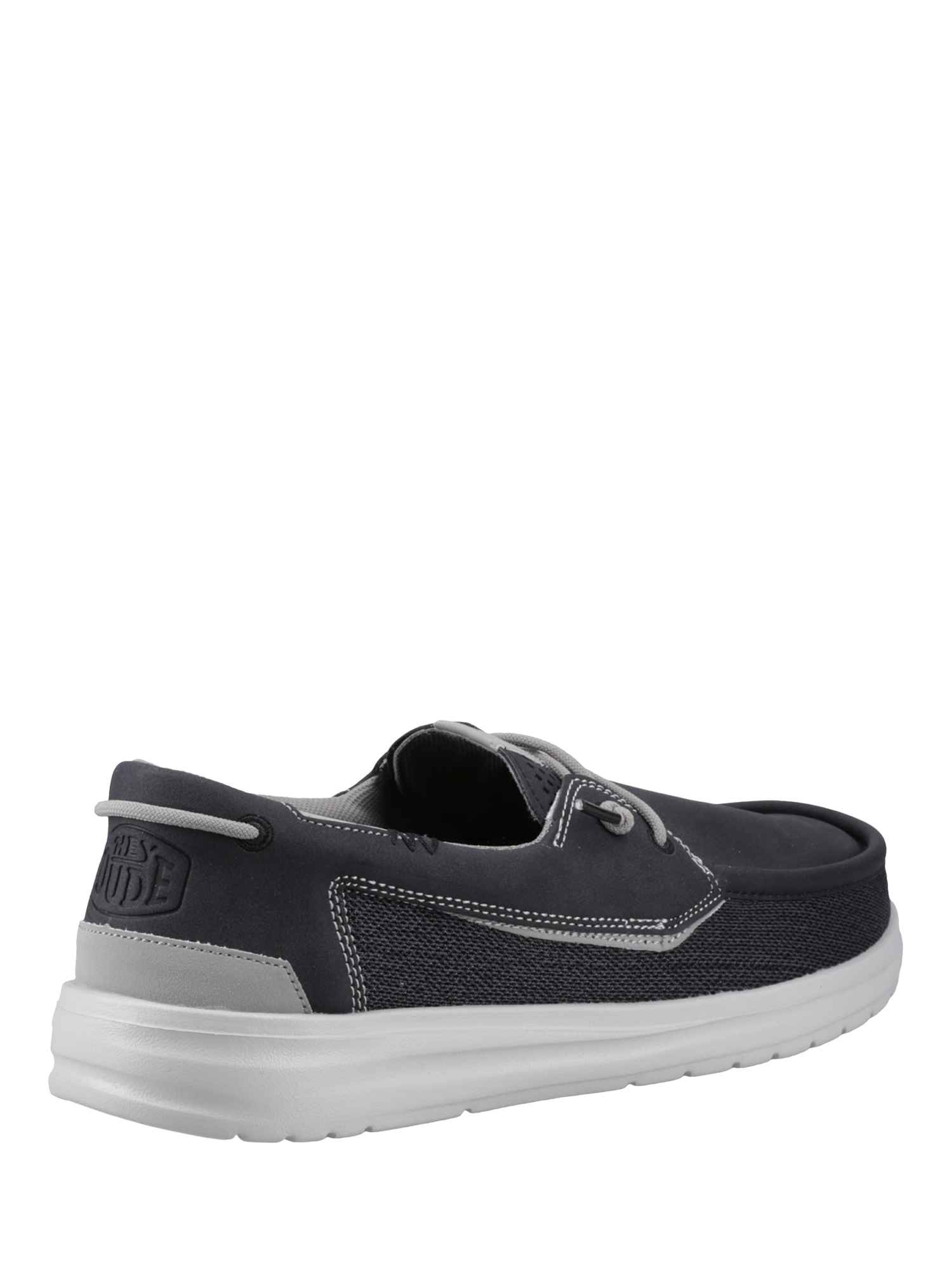 Product image 3 of 4, which shows Hey Dude Welsh Grip Mesh Classic Boat Shoes, Black, 7