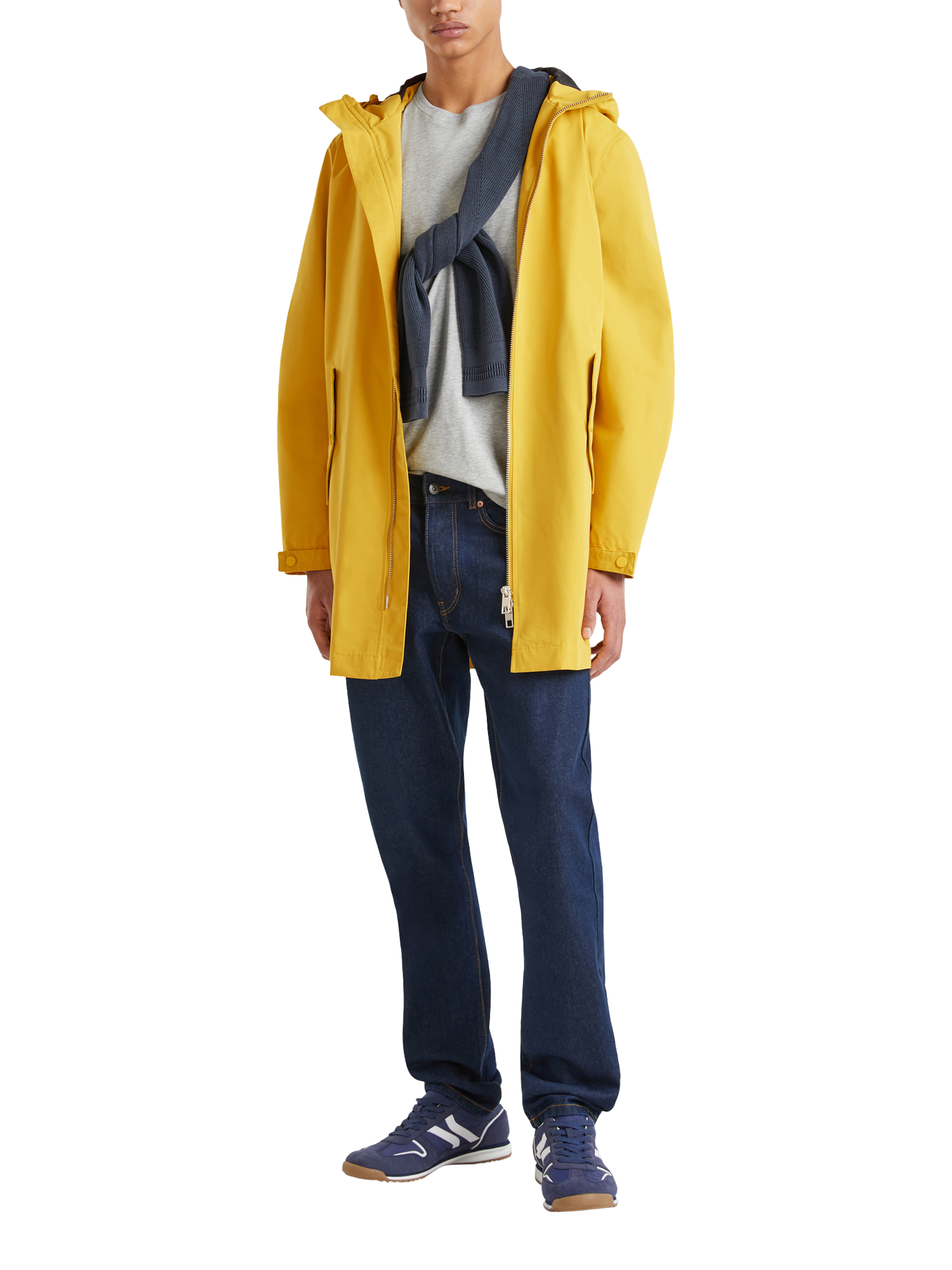 Product image 3 of 3, which shows Benetton Hooded Jacket, Mustard, M