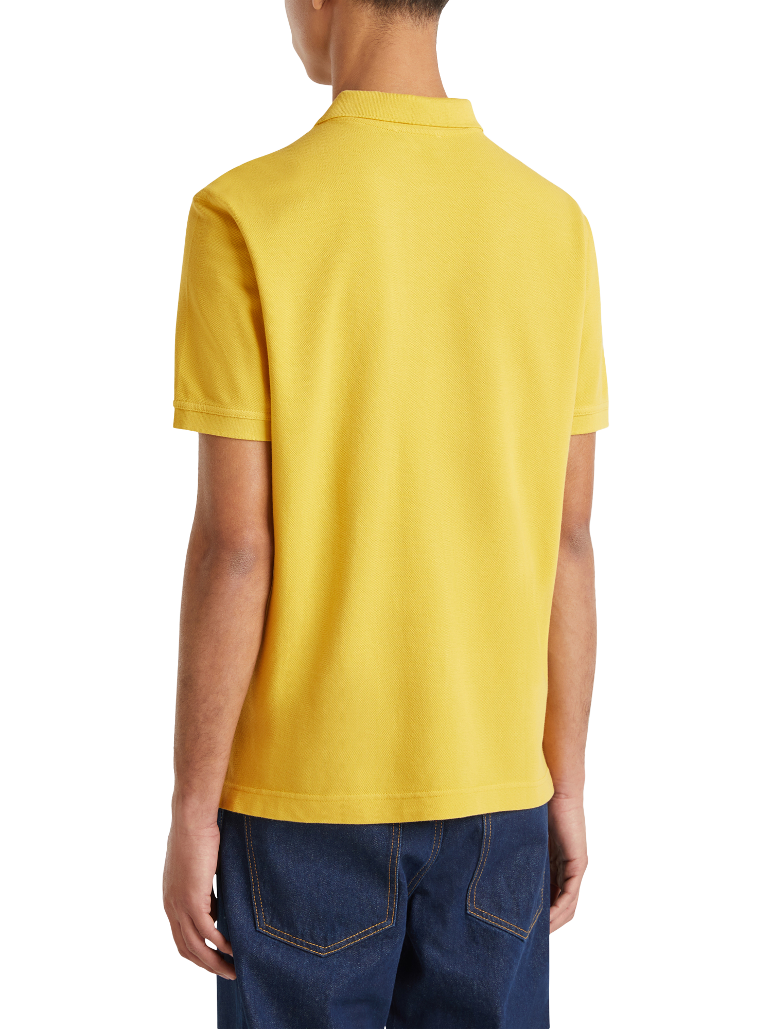 Product image 2 of 3, which shows Benetton Short Sleeve Polo Shirt, Mustard, XXL