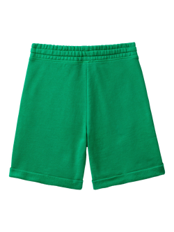 Benetton Kids' Elasticated Drawstring Sweat Shorts, Intense Green - view 2, Intense Green