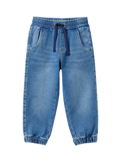 Benetton Kids' Denim Joggers, Blue, Blue