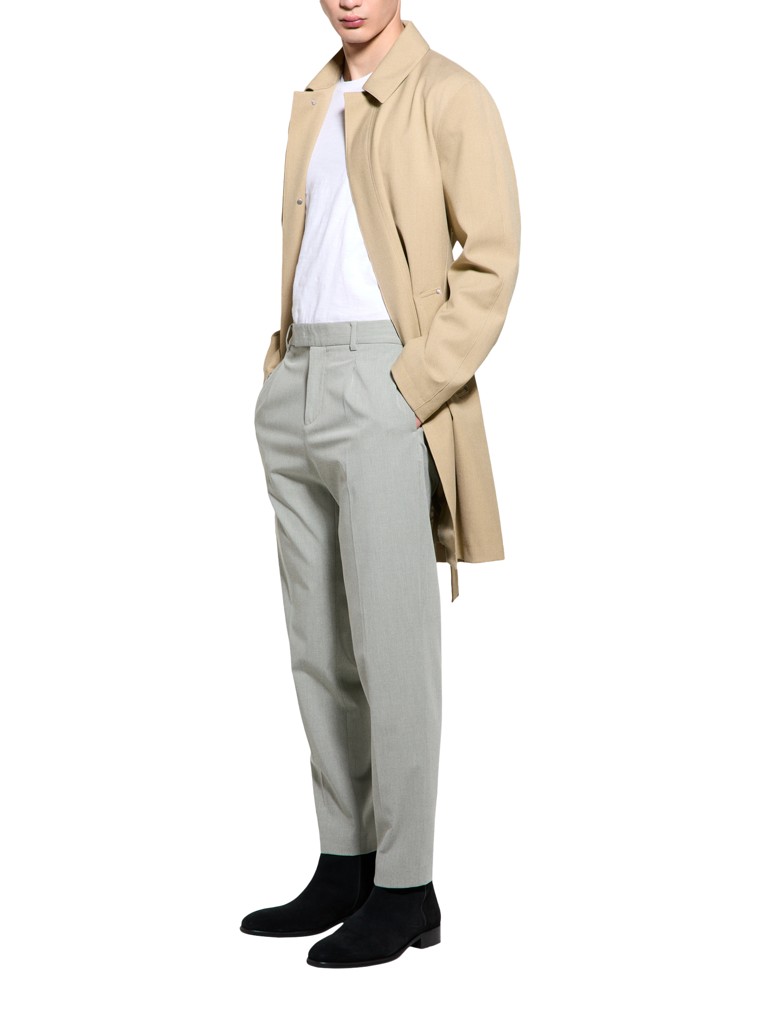 Product image 4 of 4, which shows SISLEY Waterproof Trench Coat, Beige, XL