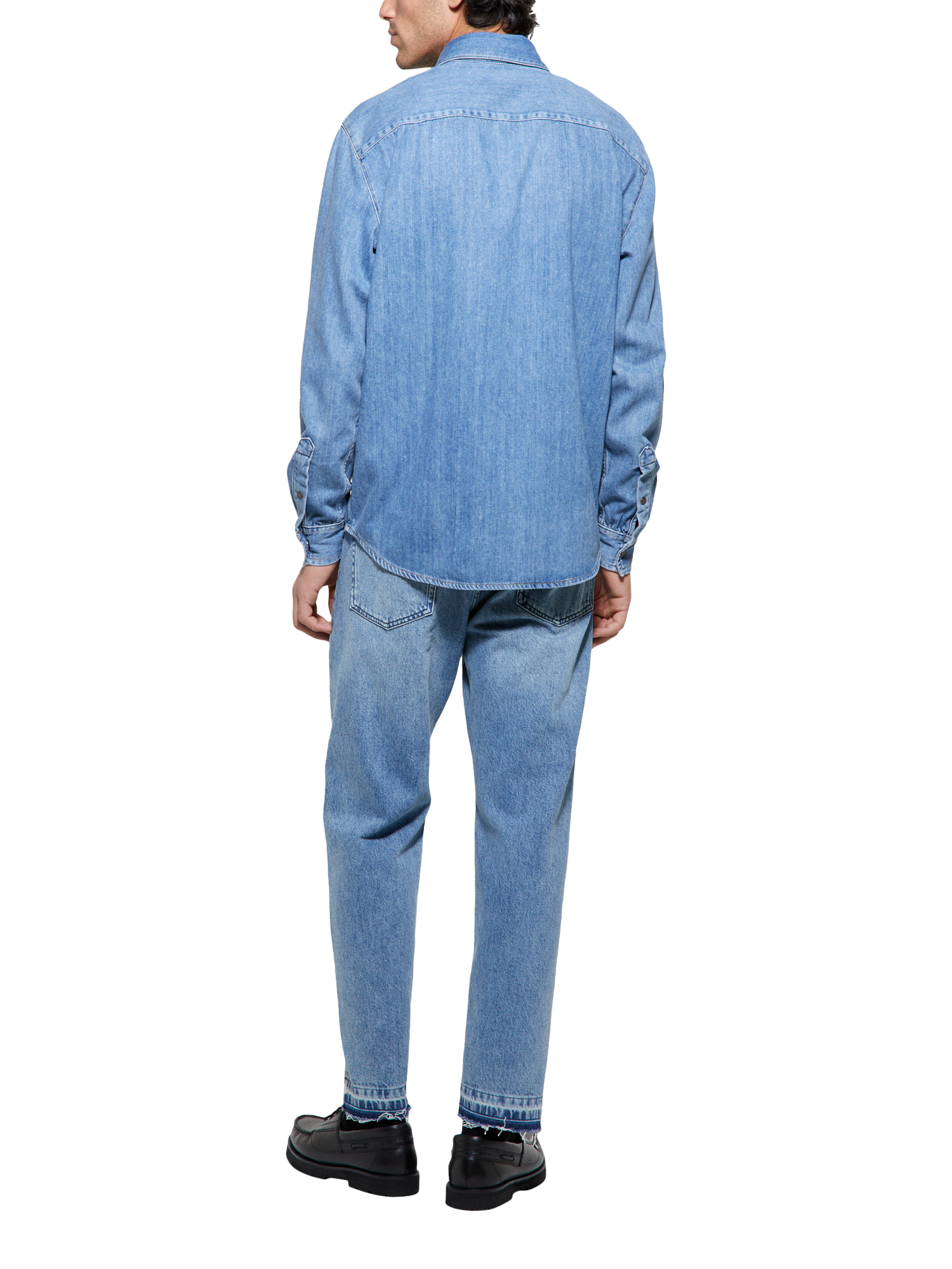 Product image 2 of 4, which shows SISLEY Cotton Regular Fit Denim Shirt, Blue, M