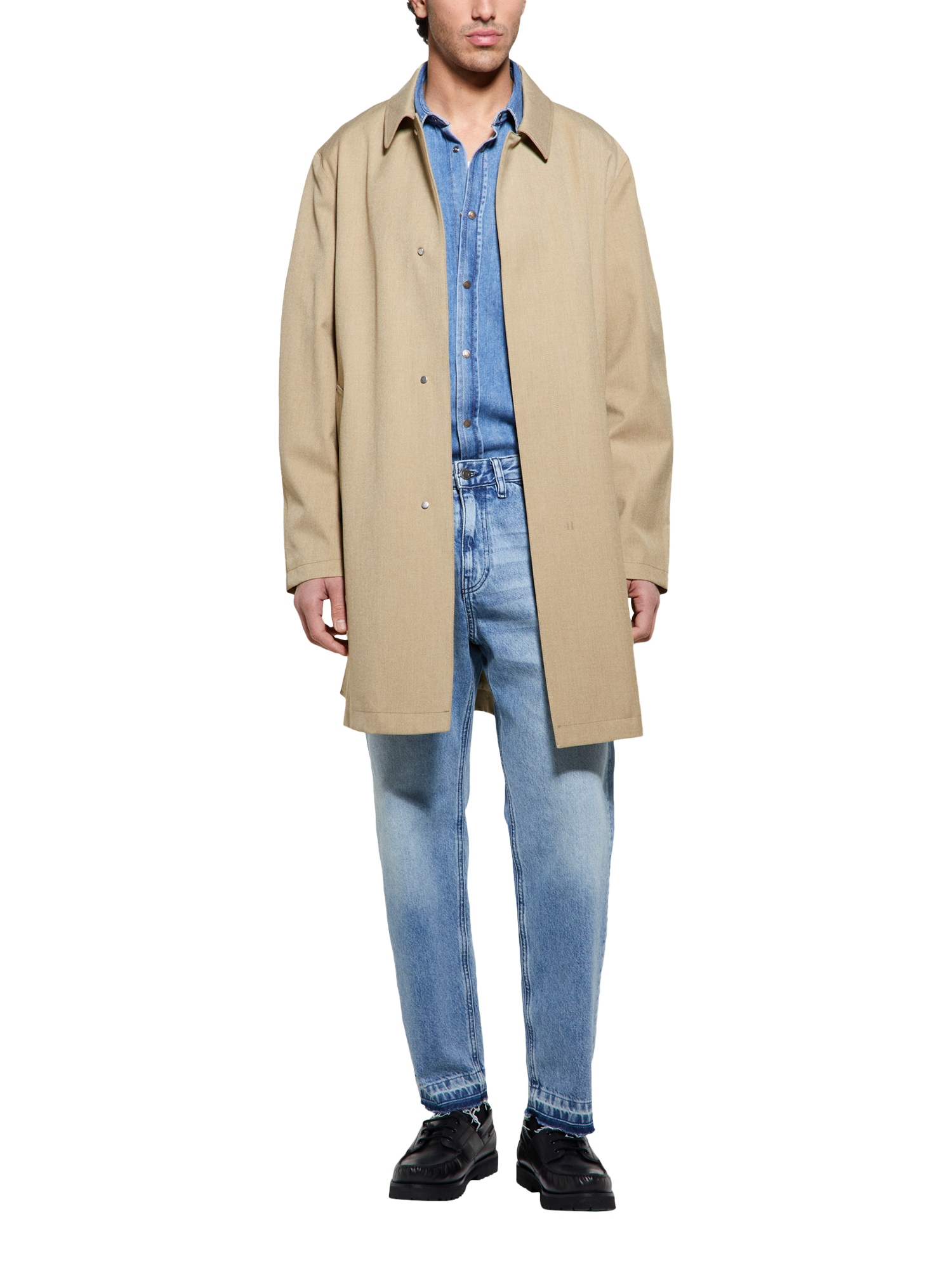 Product image 3 of 4, which shows SISLEY Cotton Regular Fit Denim Shirt, Blue, M