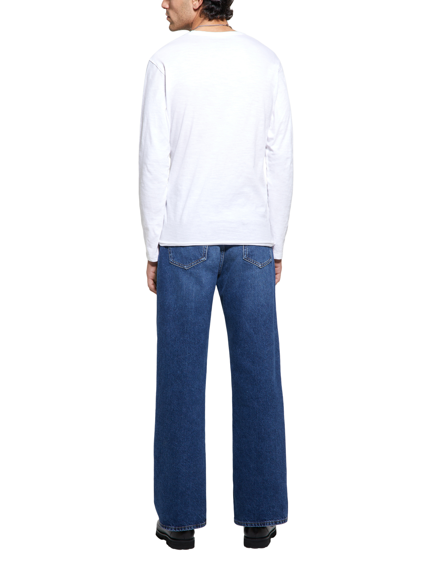 Product image 2 of 4, which shows SISLEY Cotton Slim Fit Long Sleeve T-Shirt, White, S