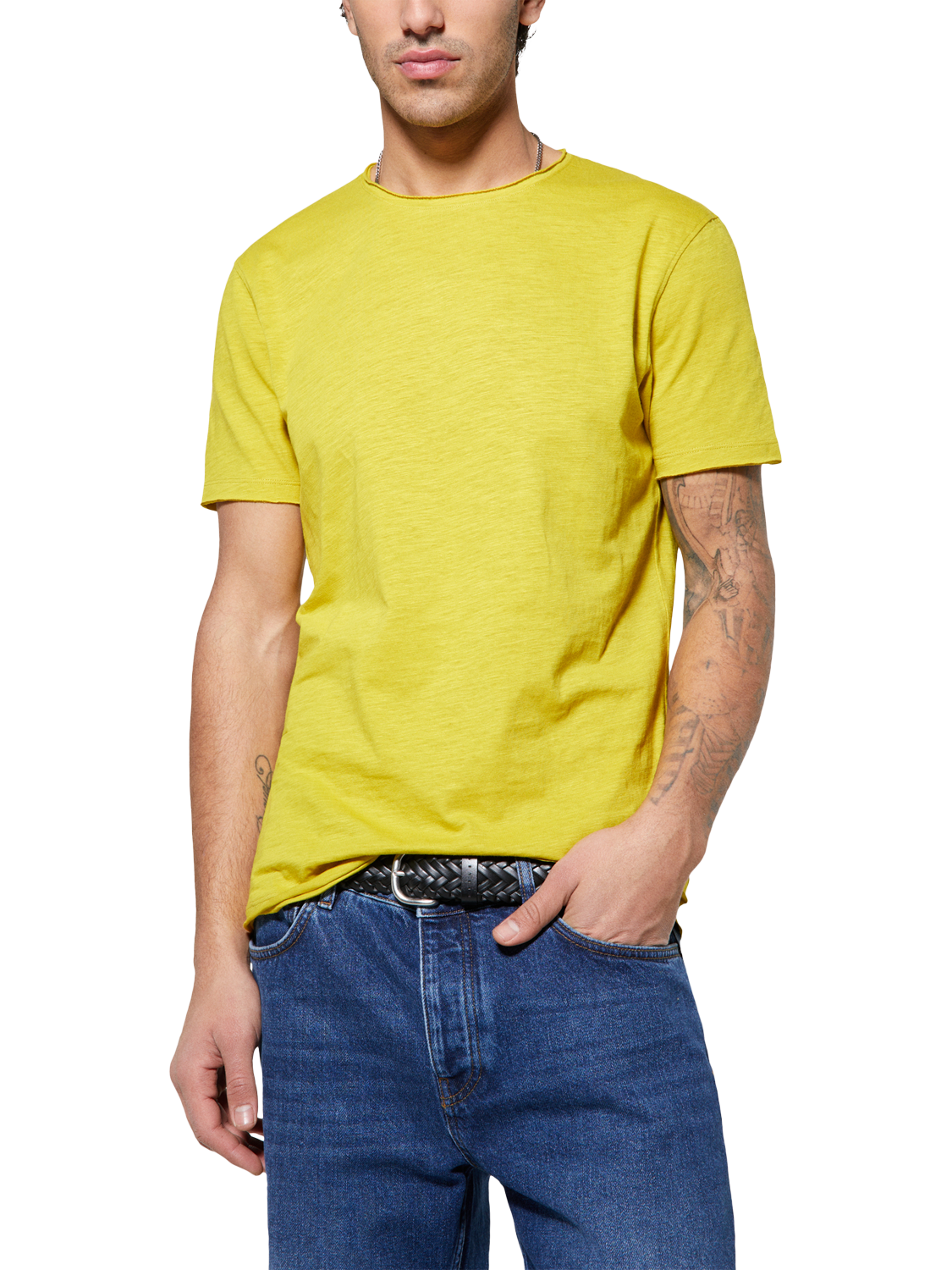 Product image 1 of 4, which shows SISLEY Slim Fit T-Shirt, Lime, XXL