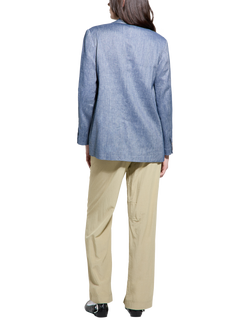 SISLEY Loose Fit Linen Blend Faux Denim Jacket, Blue - view 2, Blue