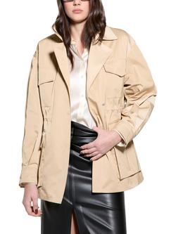 SISLEY Twill Utility Jacket, Beige, Beige