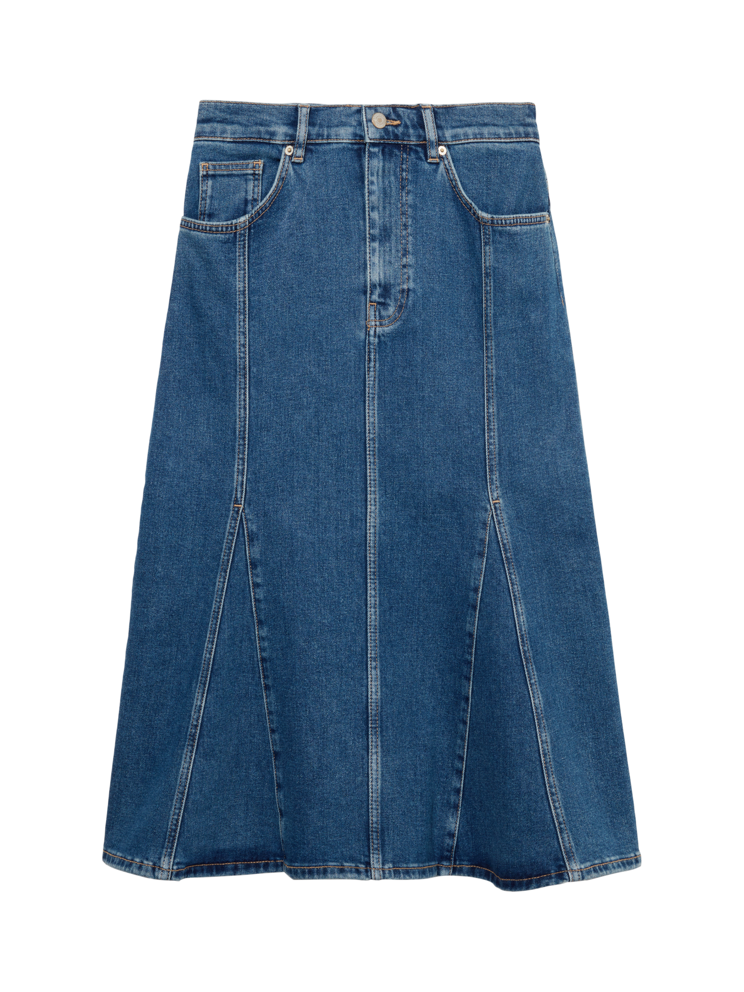 Product image 5 of 6, which shows SISLEY Flared Denim Skirt, Blue, 8