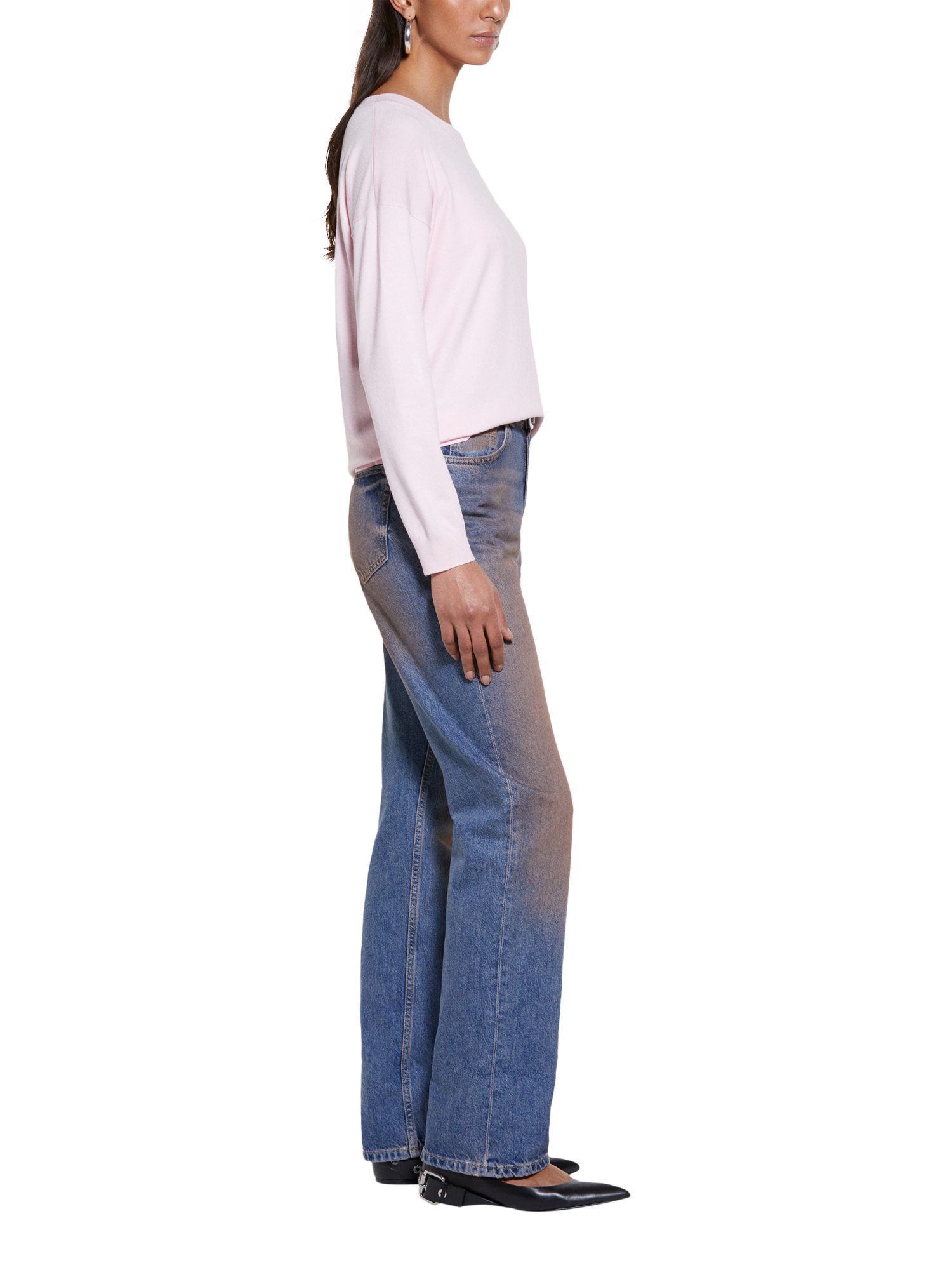 Product image 4 of 4, which shows SISLEY Boat Neck Jumper, Pink, XS