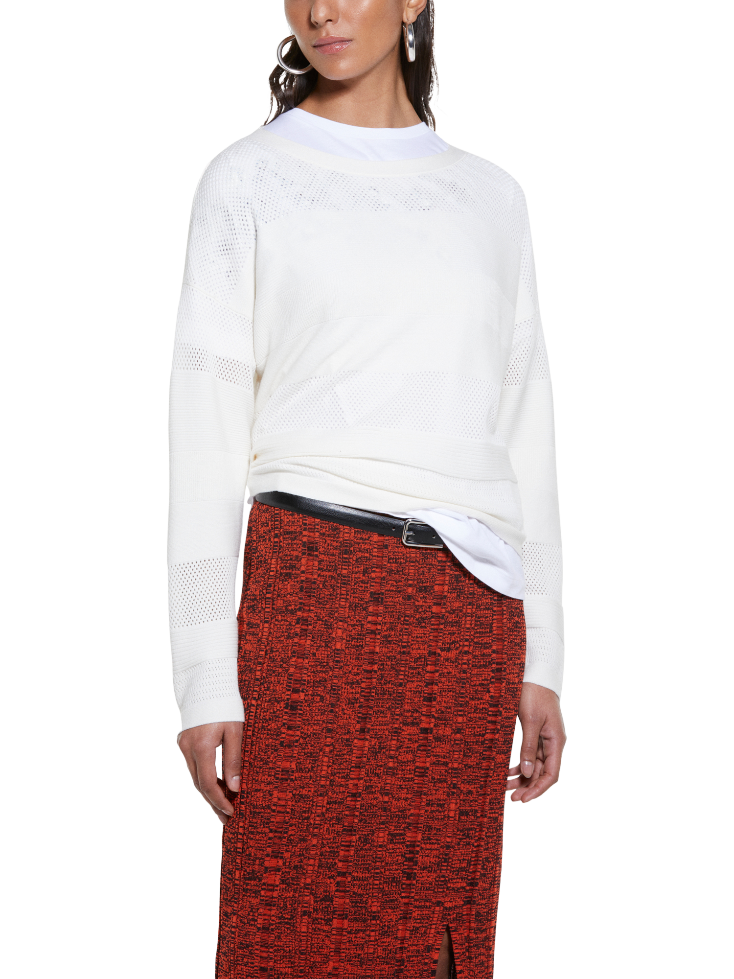 Product image 1 of 4, which shows SISLEY Boat Neck Oversized Jumper, Cream, XS