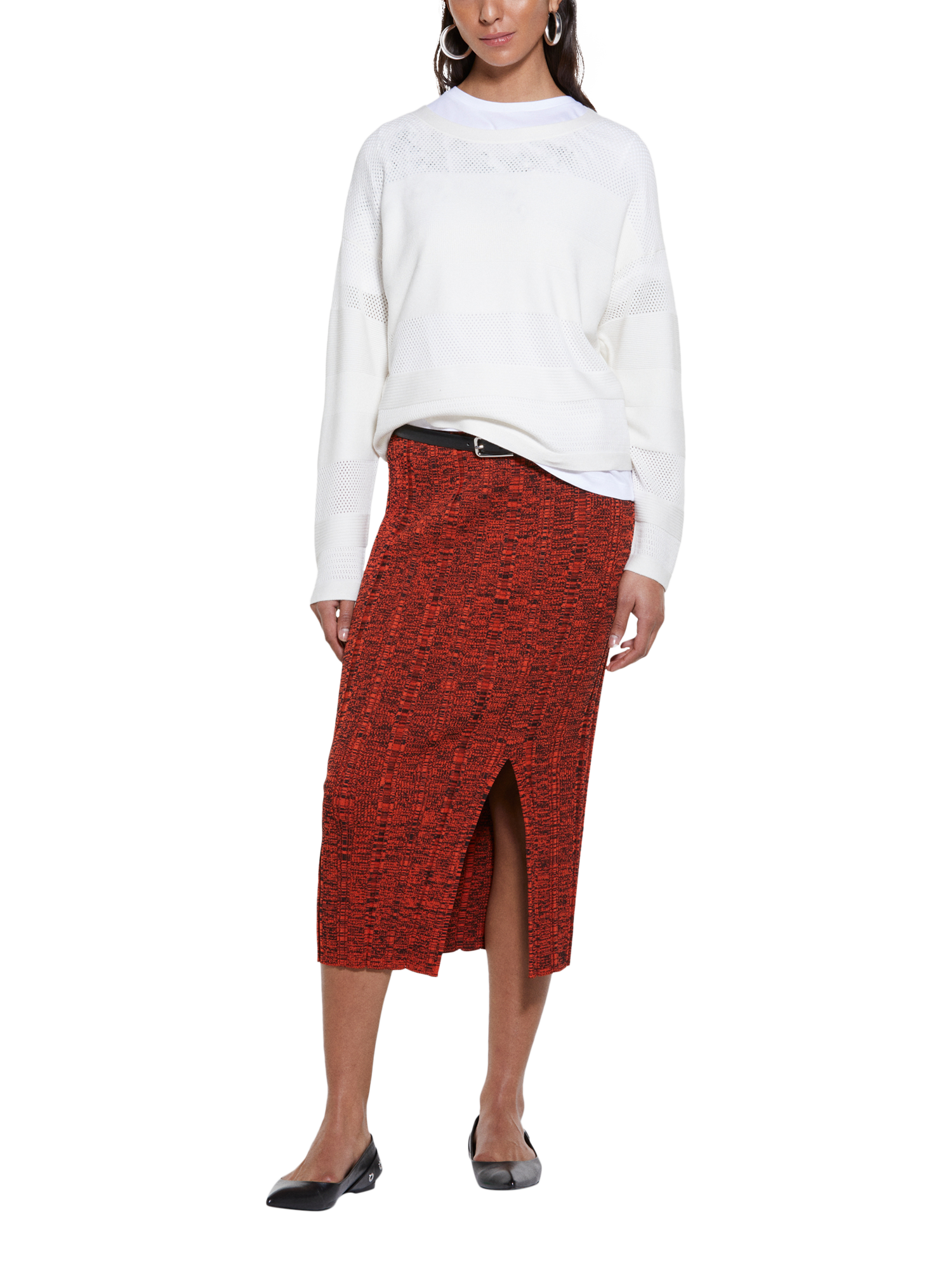 Product image 3 of 4, which shows SISLEY Boat Neck Oversized Jumper, Cream, XS